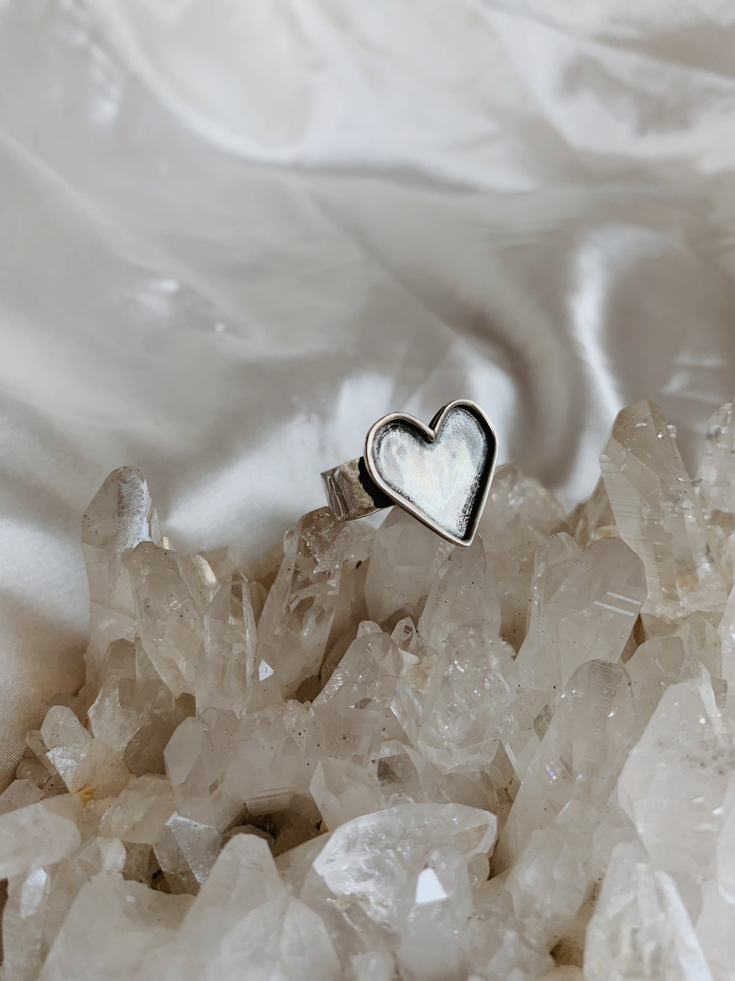 Silver Platter Heart Ring