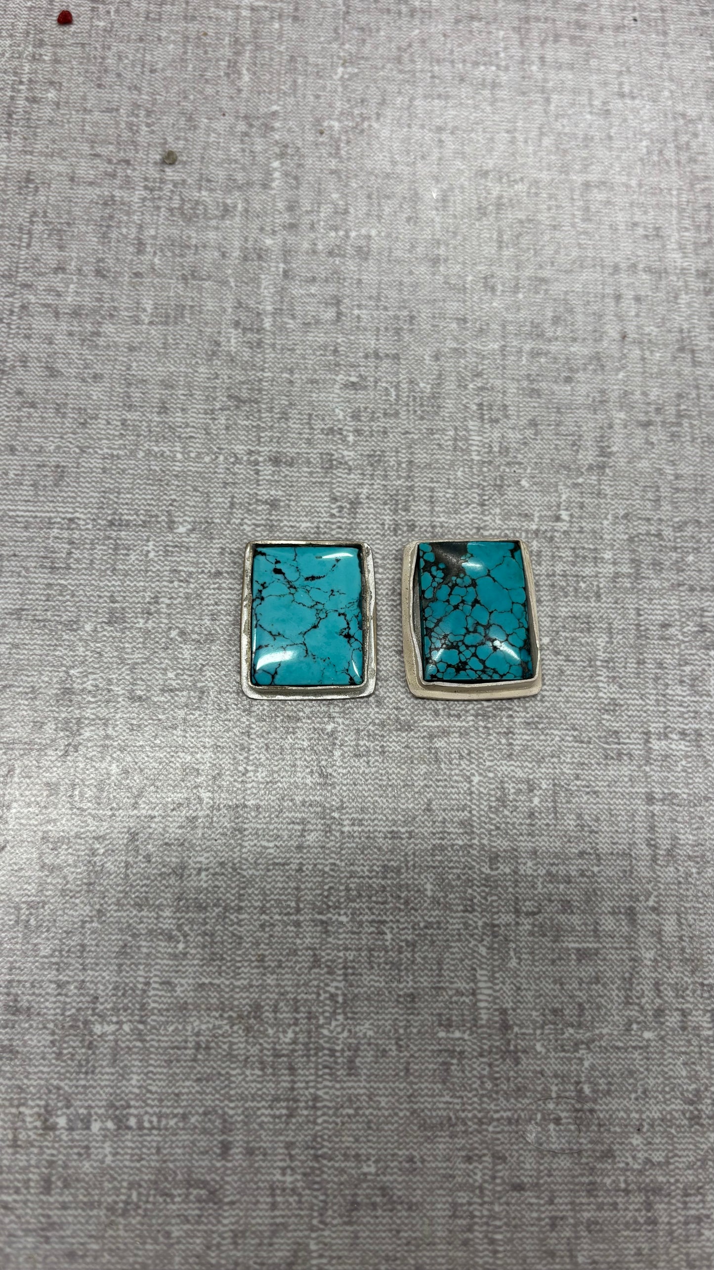 Matching Square Turquoise Stone Set – Ideal for Custom Jewelry (Pair)