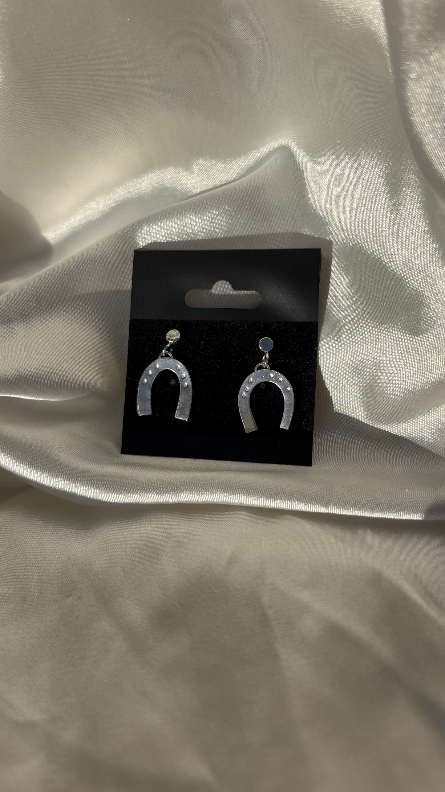 Stud and Horseshoe Drop Earrings