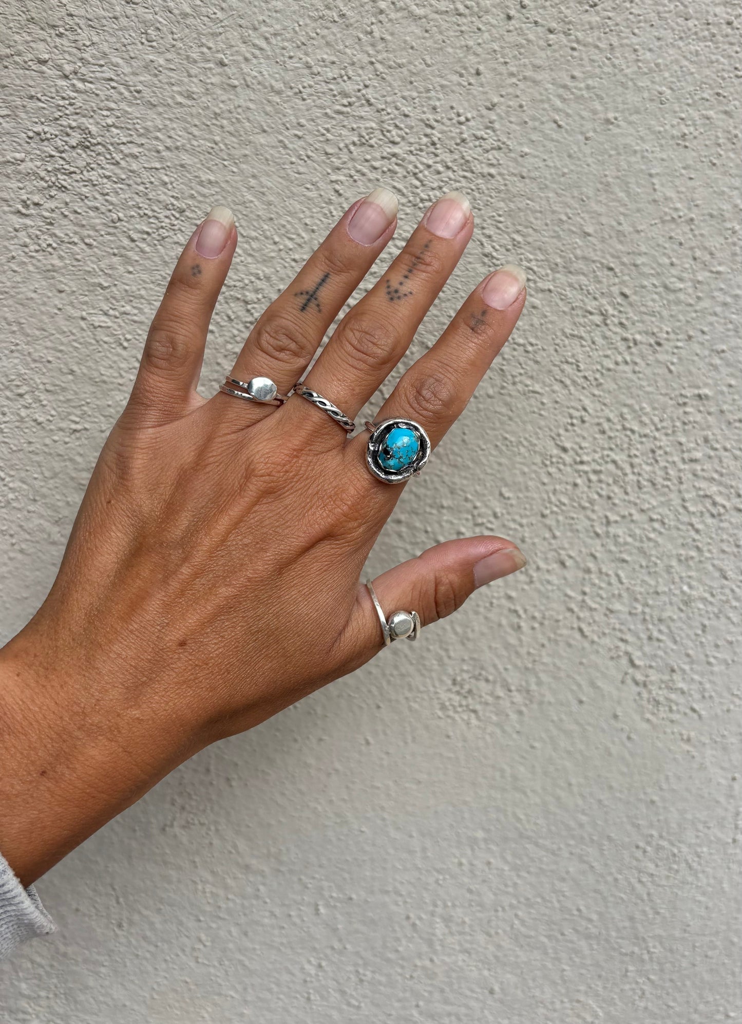 Turquoise and Pyrite Ring