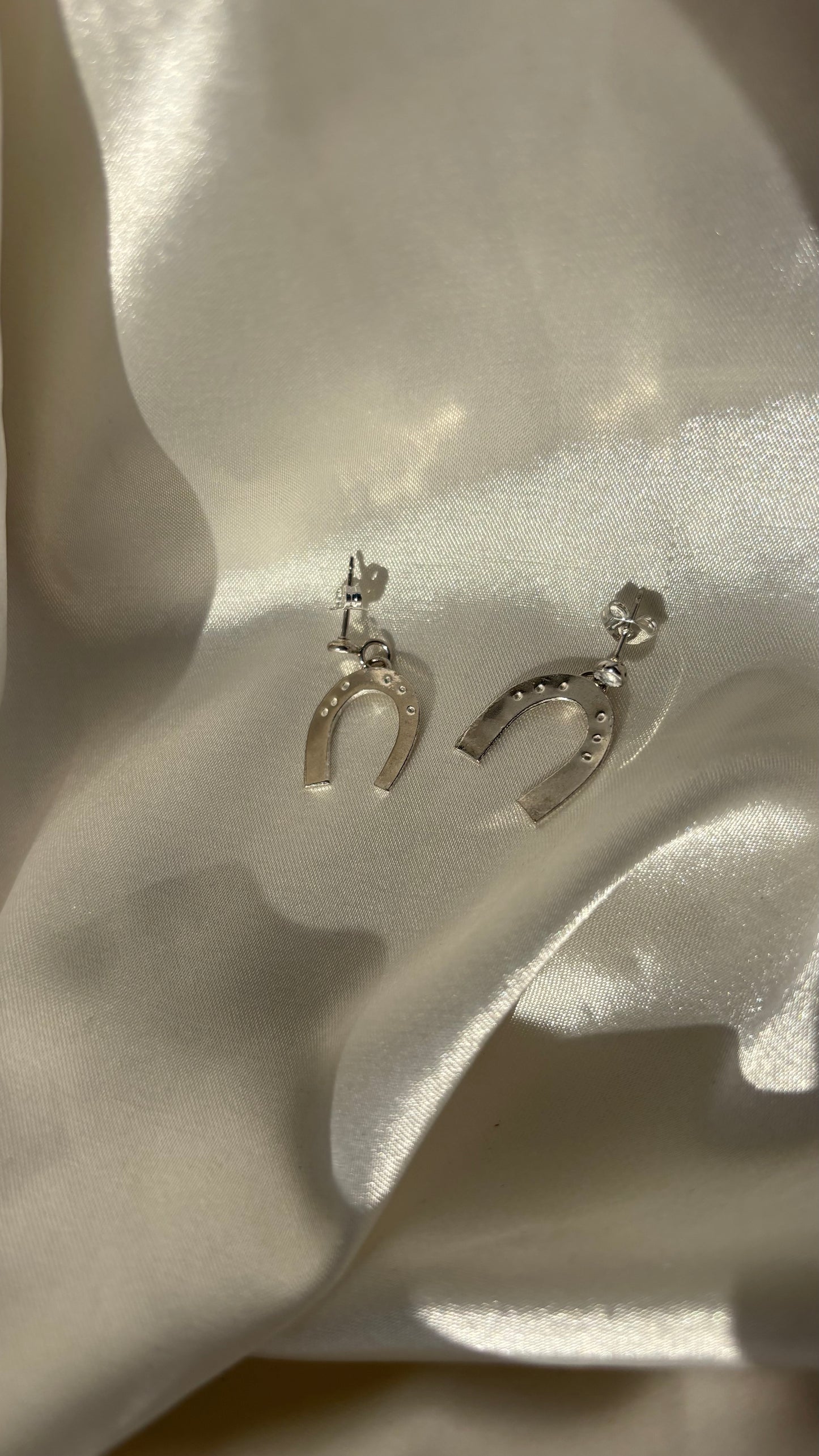 Stud and Horseshoe Drop Earrings