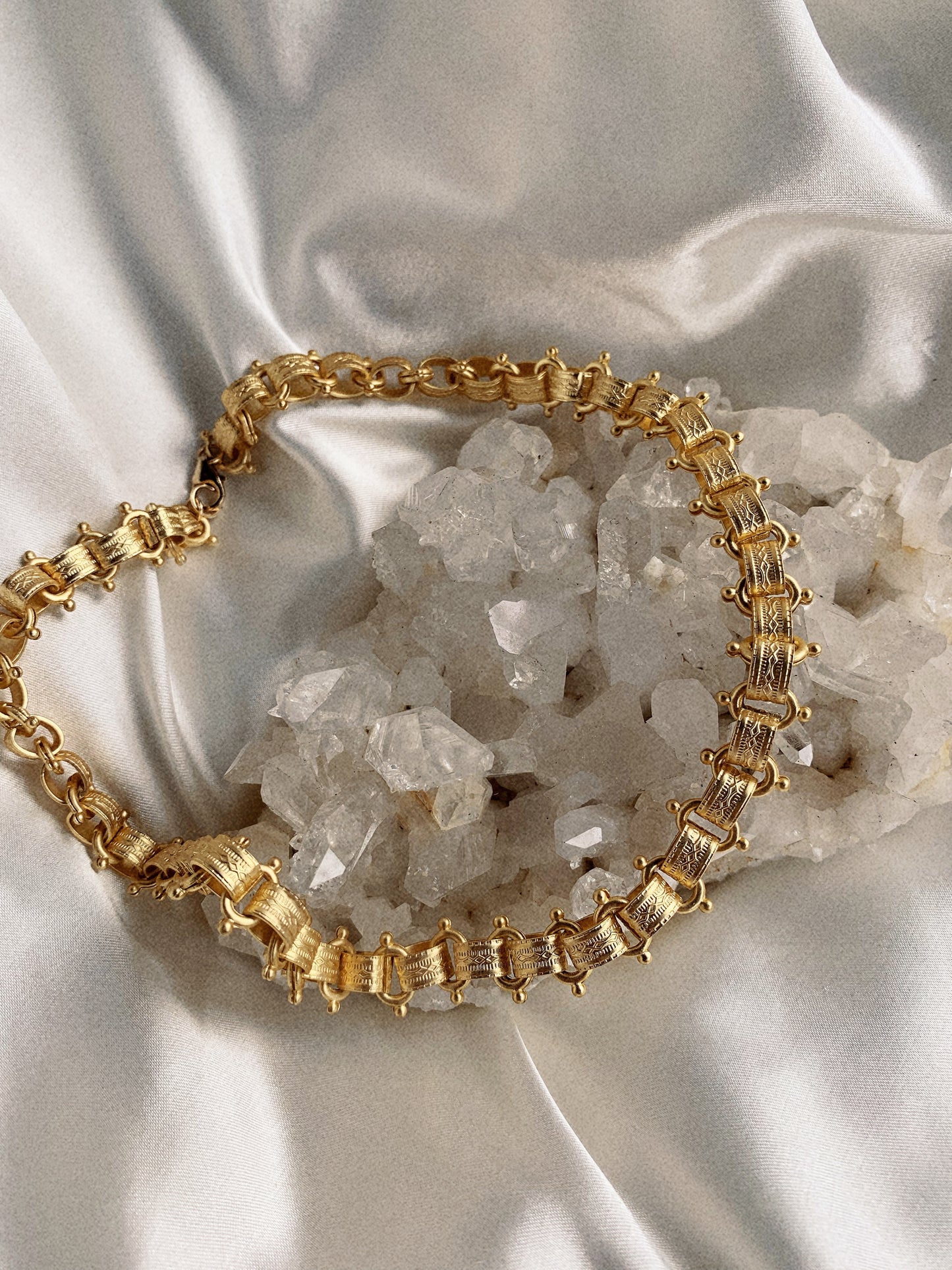 Vintage-Style Chunky Chainlink Necklace – Antique Silver Plated Brass