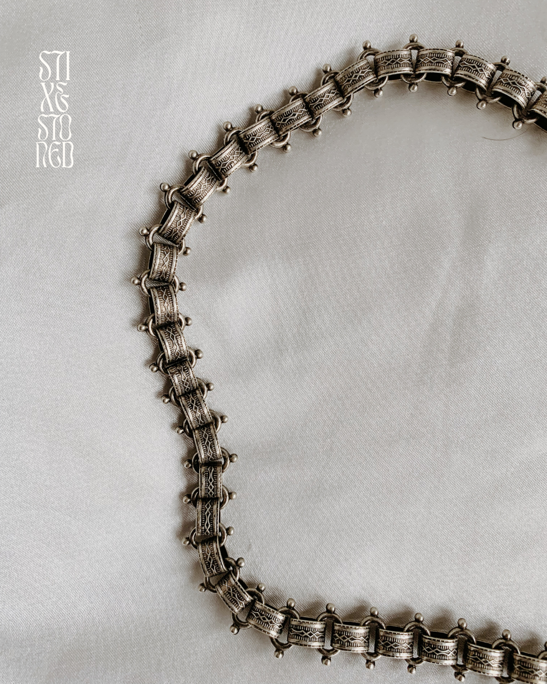 Vintage-Style Chunky Chainlink Necklace – Antique Silver Plated Brass