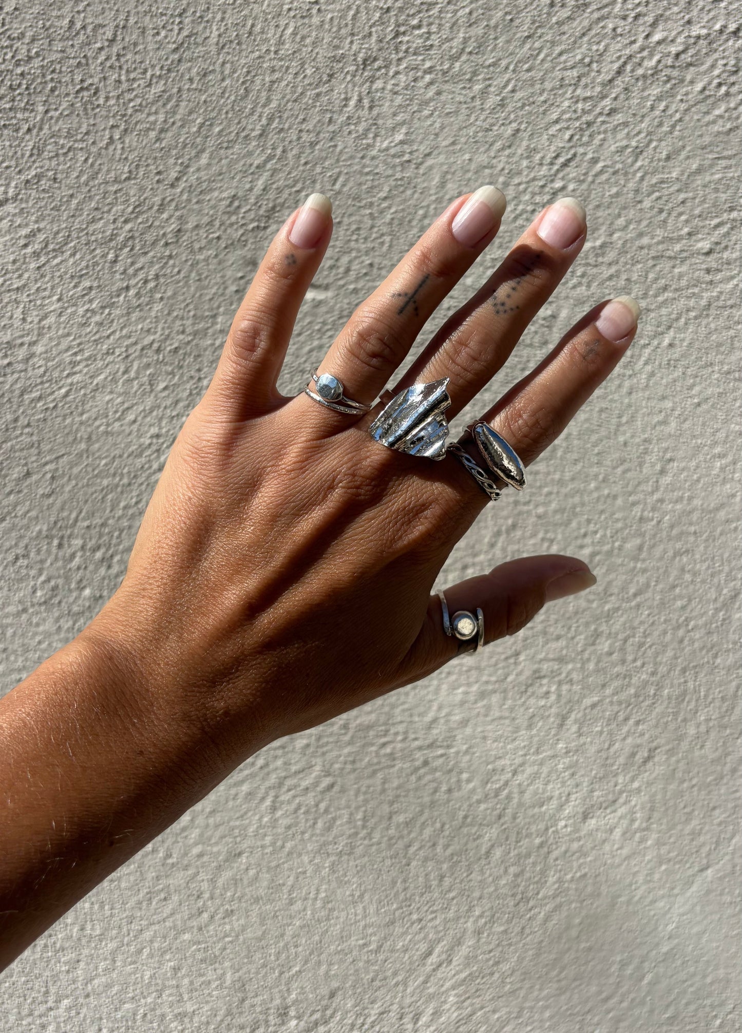 Silver Sculpture Art Ring