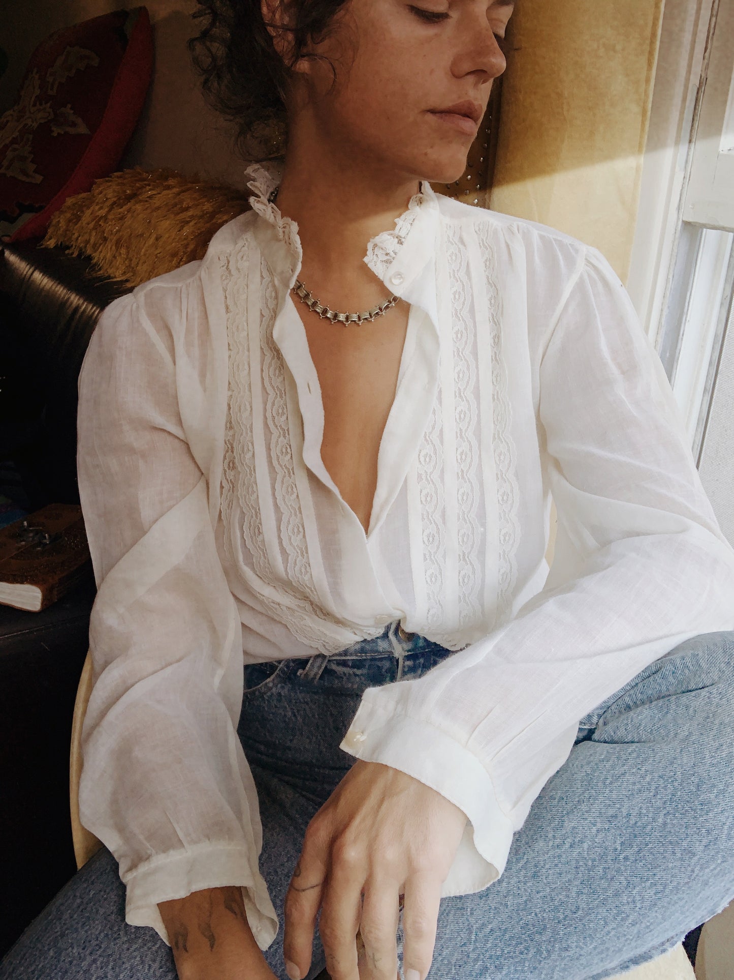 Vintage-Style Chunky Chainlink Necklace – Antique Silver Plated Brass