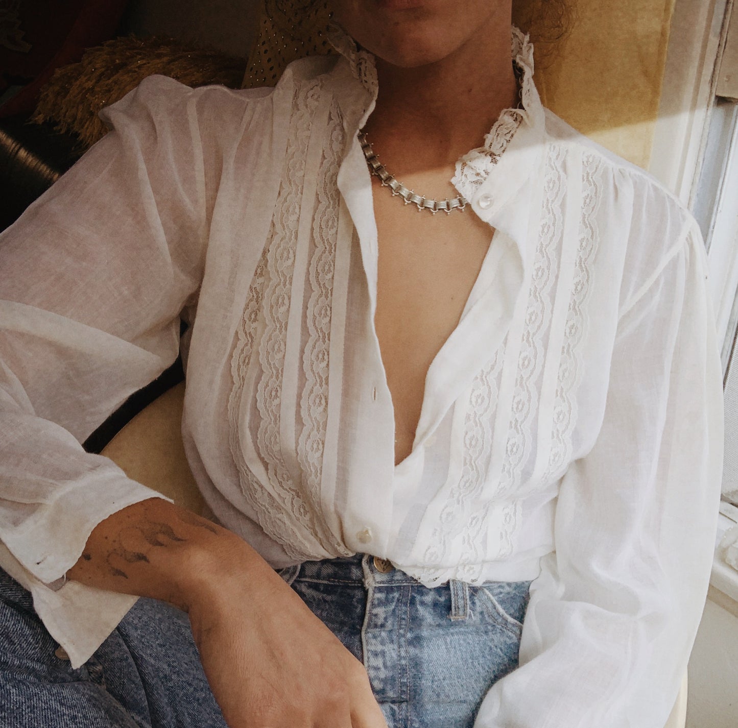Vintage-Style Chunky Chainlink Necklace – Antique Silver Plated Brass
