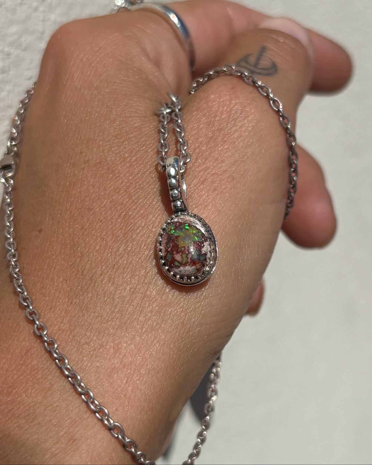 Winter Opals Set In Sterling Silver