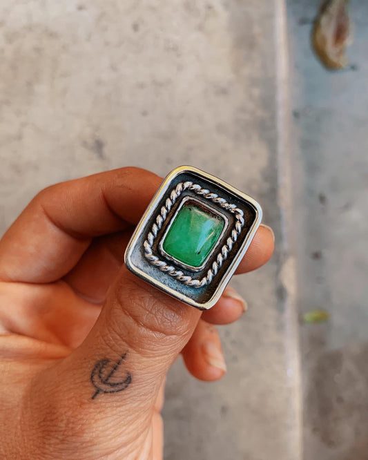 Chrysoprase Statement Ring