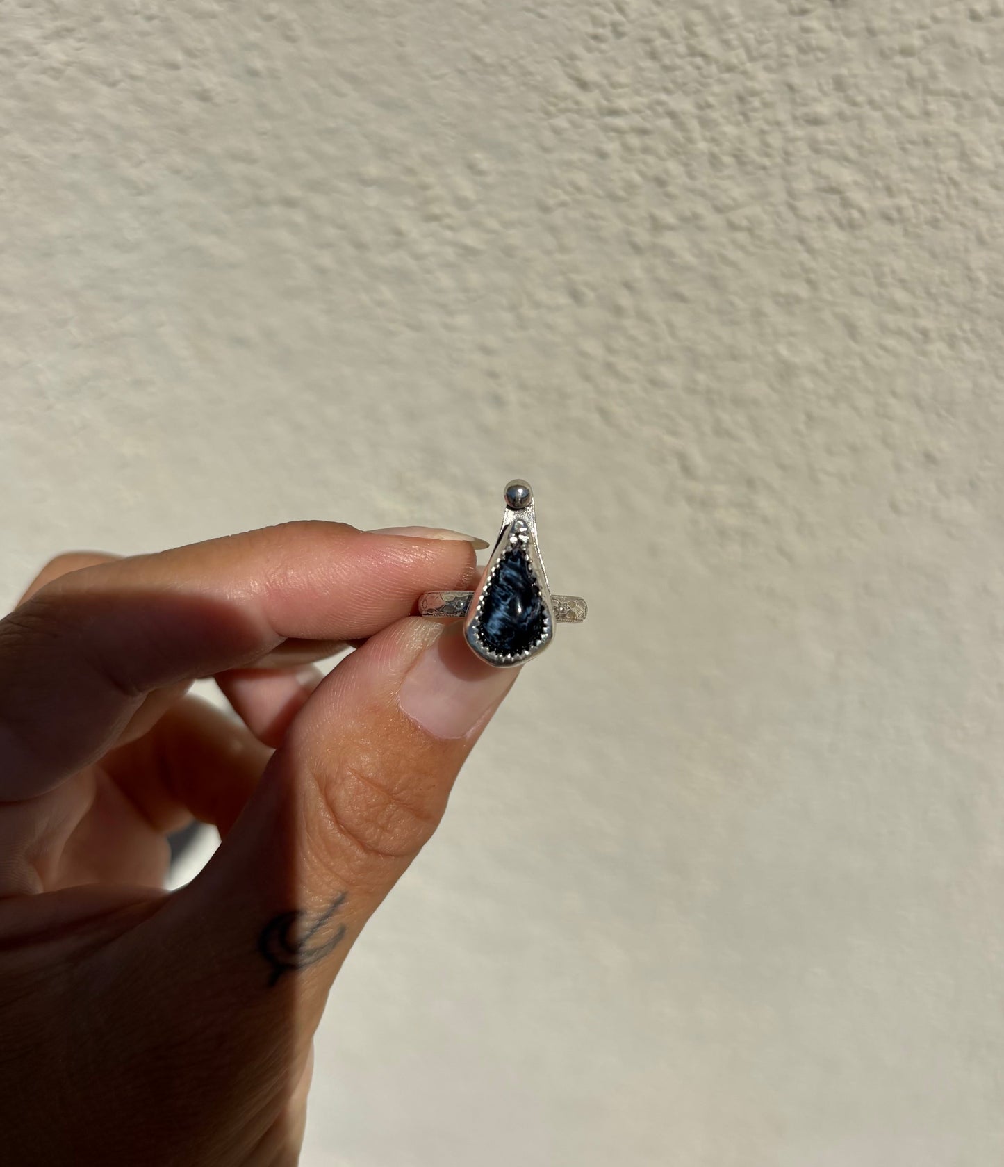 Pietersite Teardrop Ring