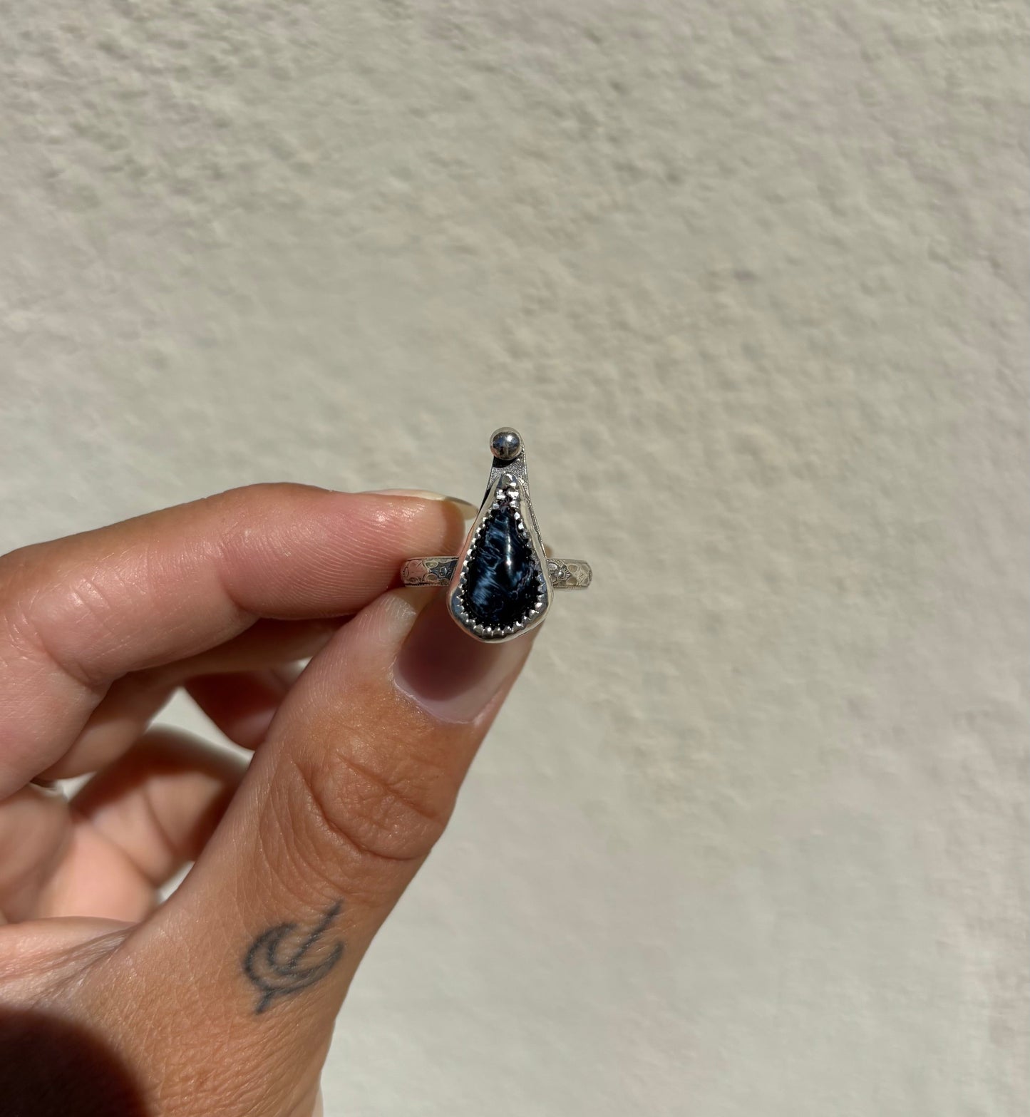 Pietersite Teardrop Ring