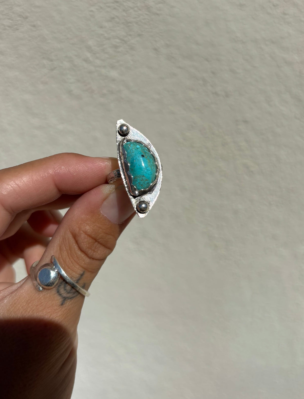 Turquoise Half Moon Ring