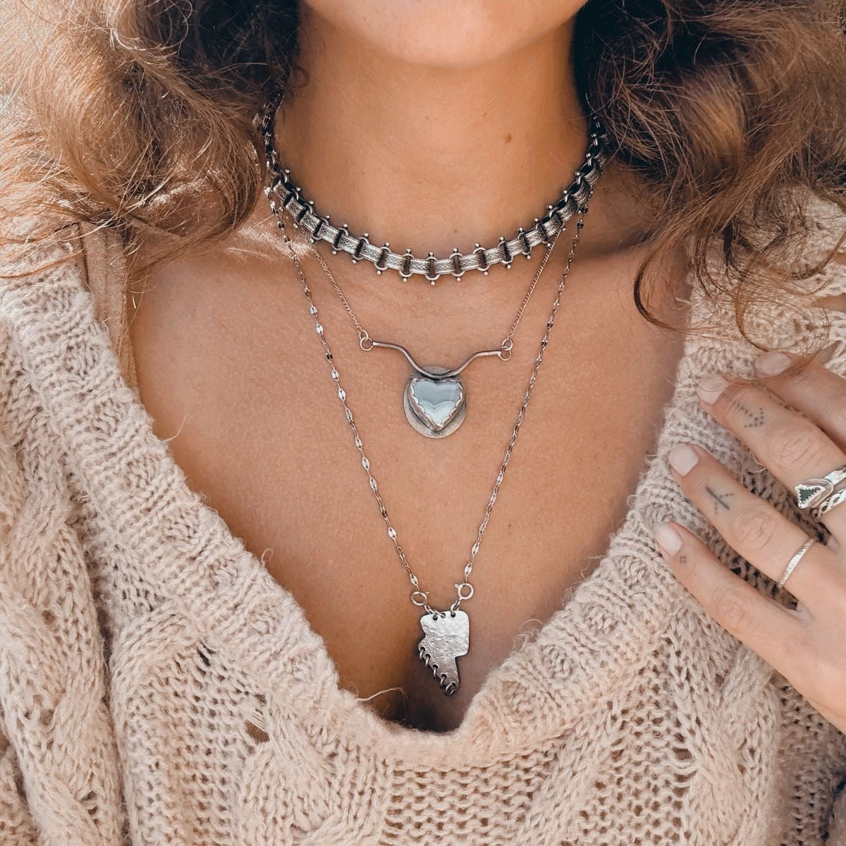 Vintage-Style Chunky Chainlink Necklace – Antique Silver Plated Brass