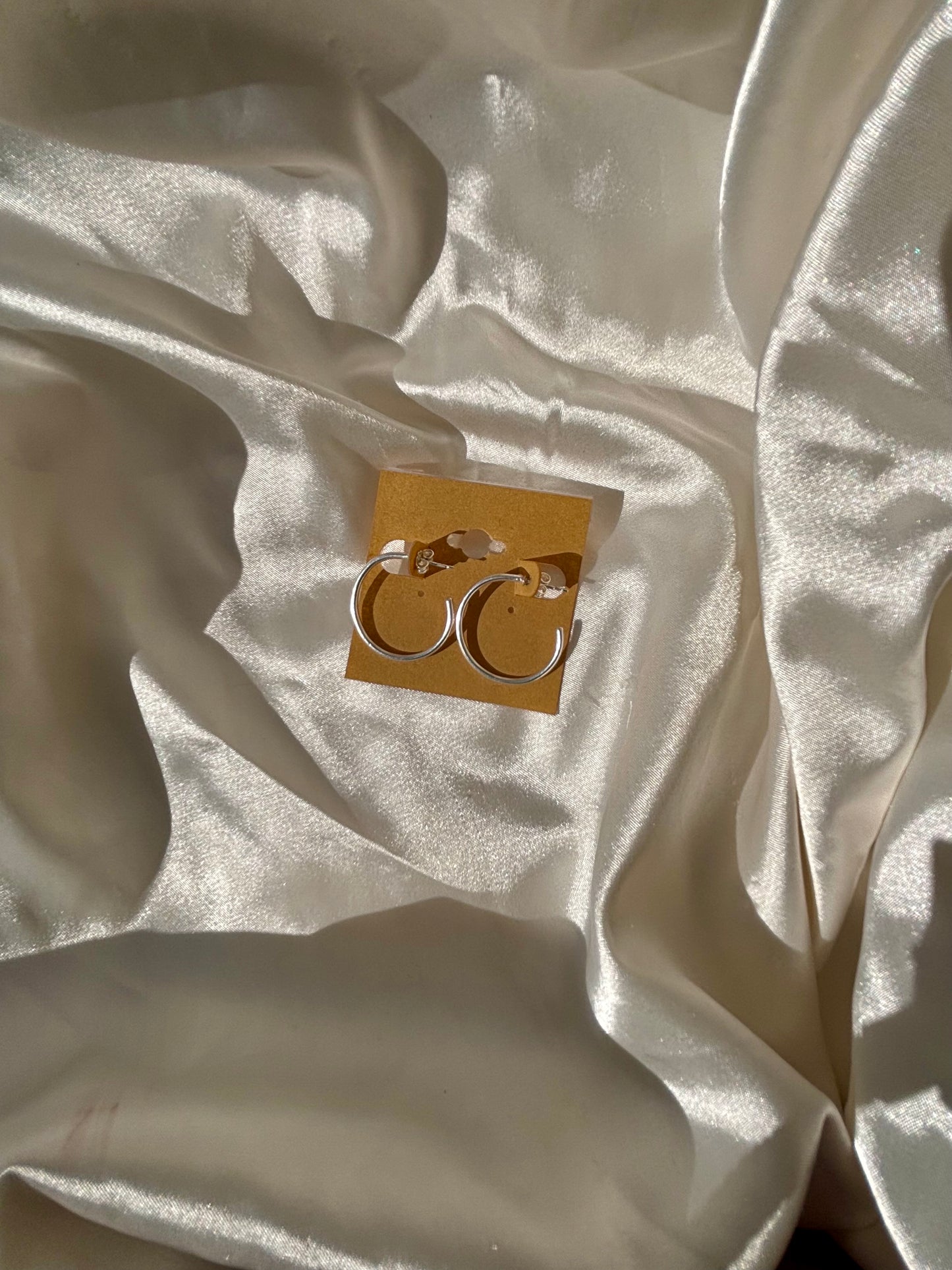 Medium Silver Hoop Earrings