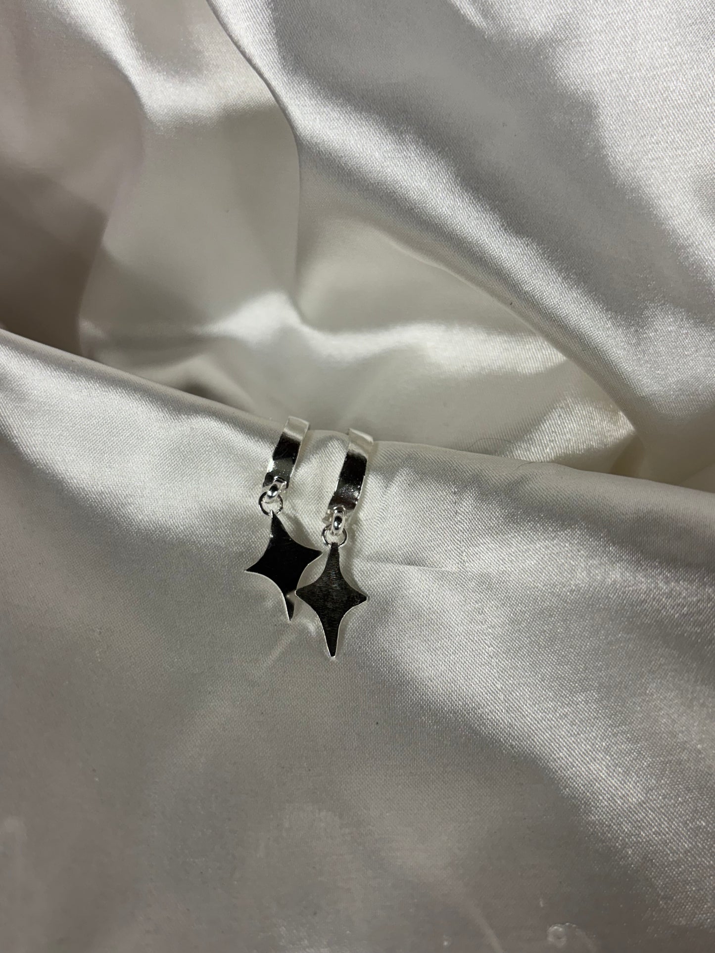 Star Drop Hoop Earrings