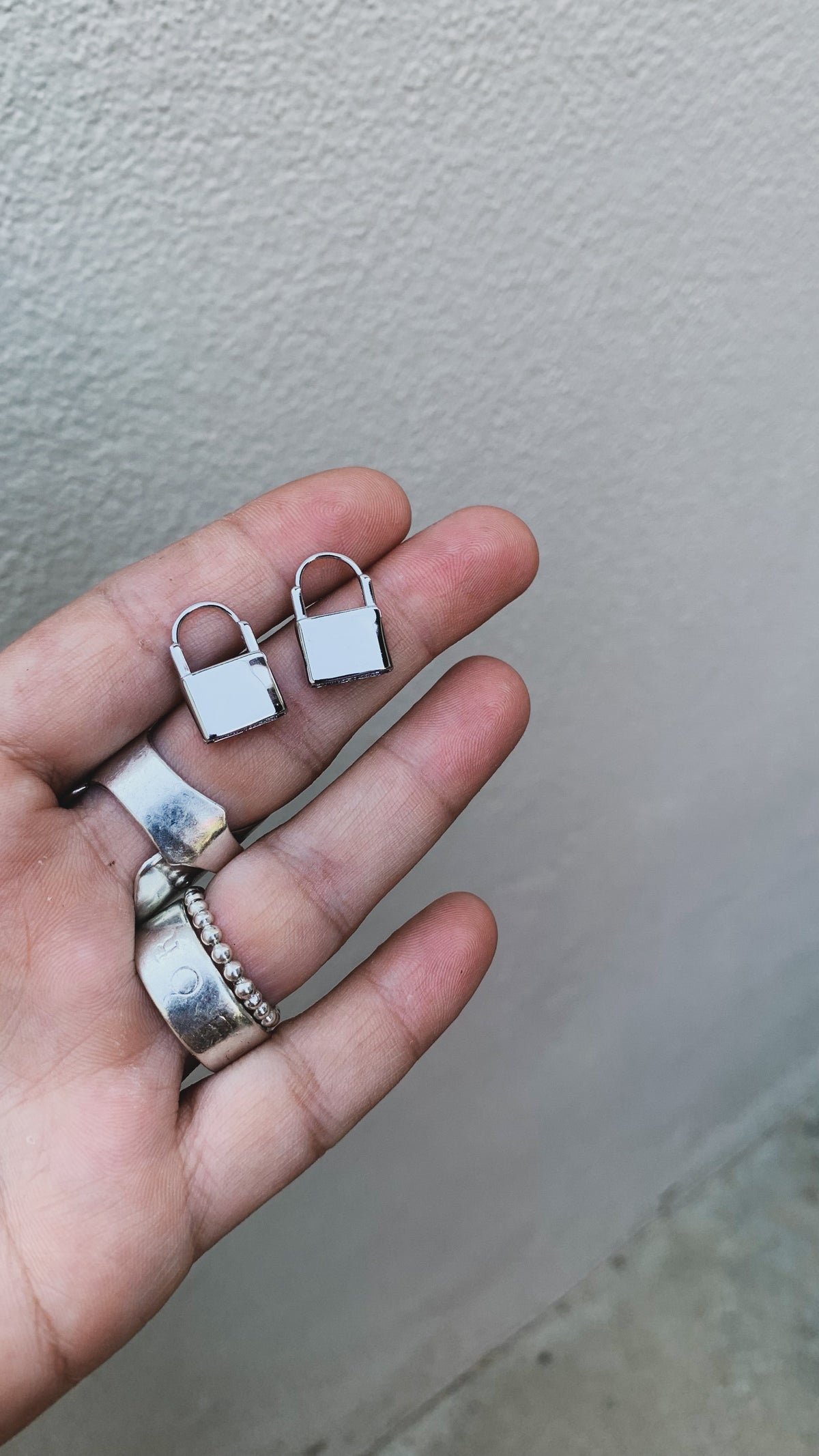 Dainty Lock Huggie Earrings