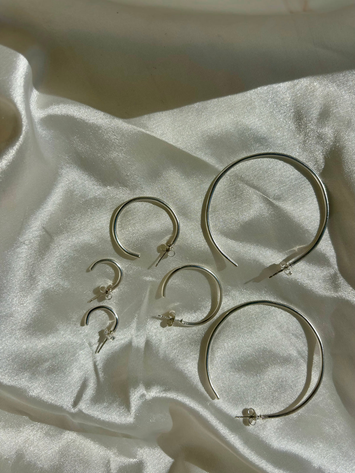 Medium Silver Hoop Earrings