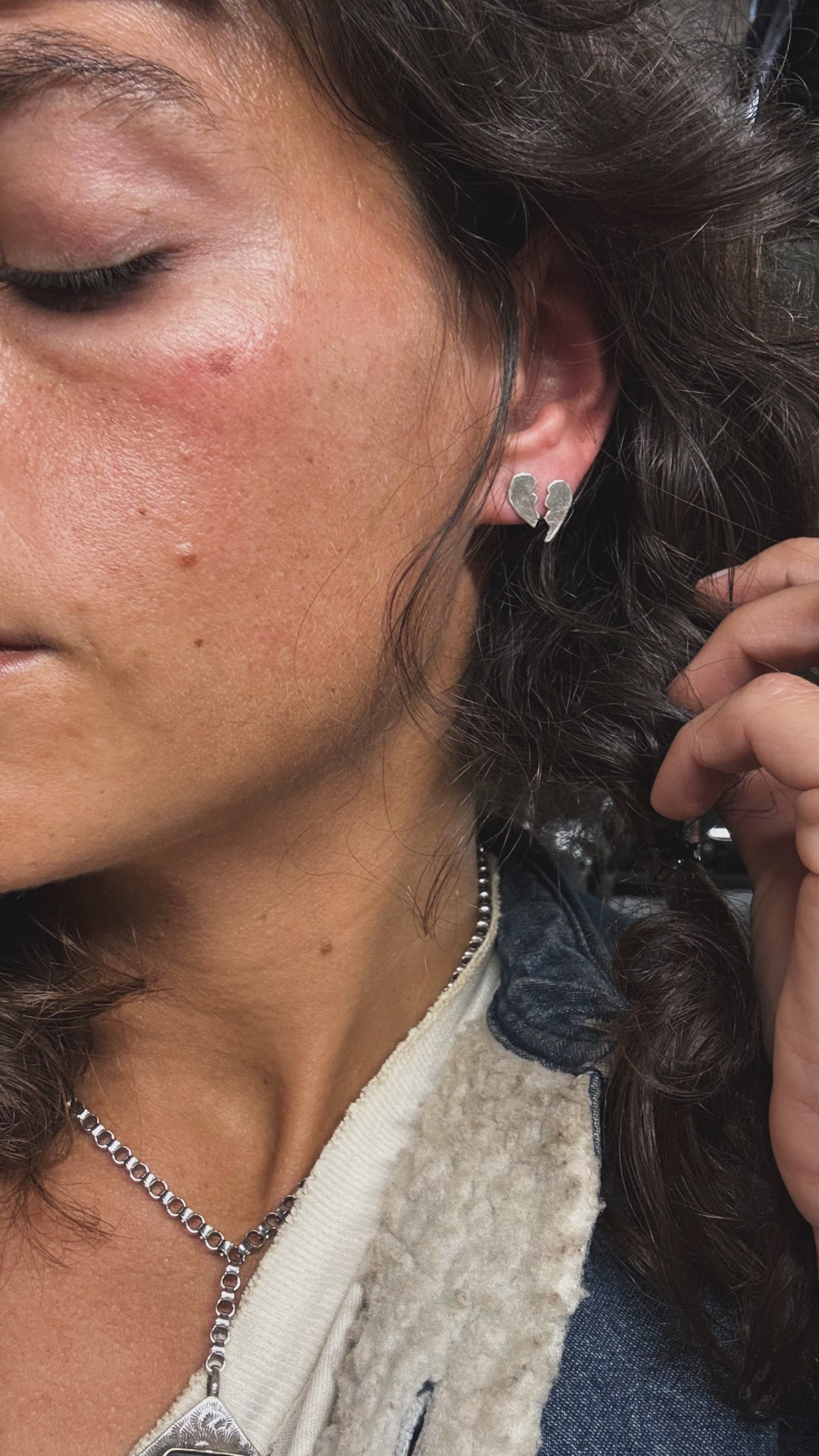 Broken Heart Stud Earrings