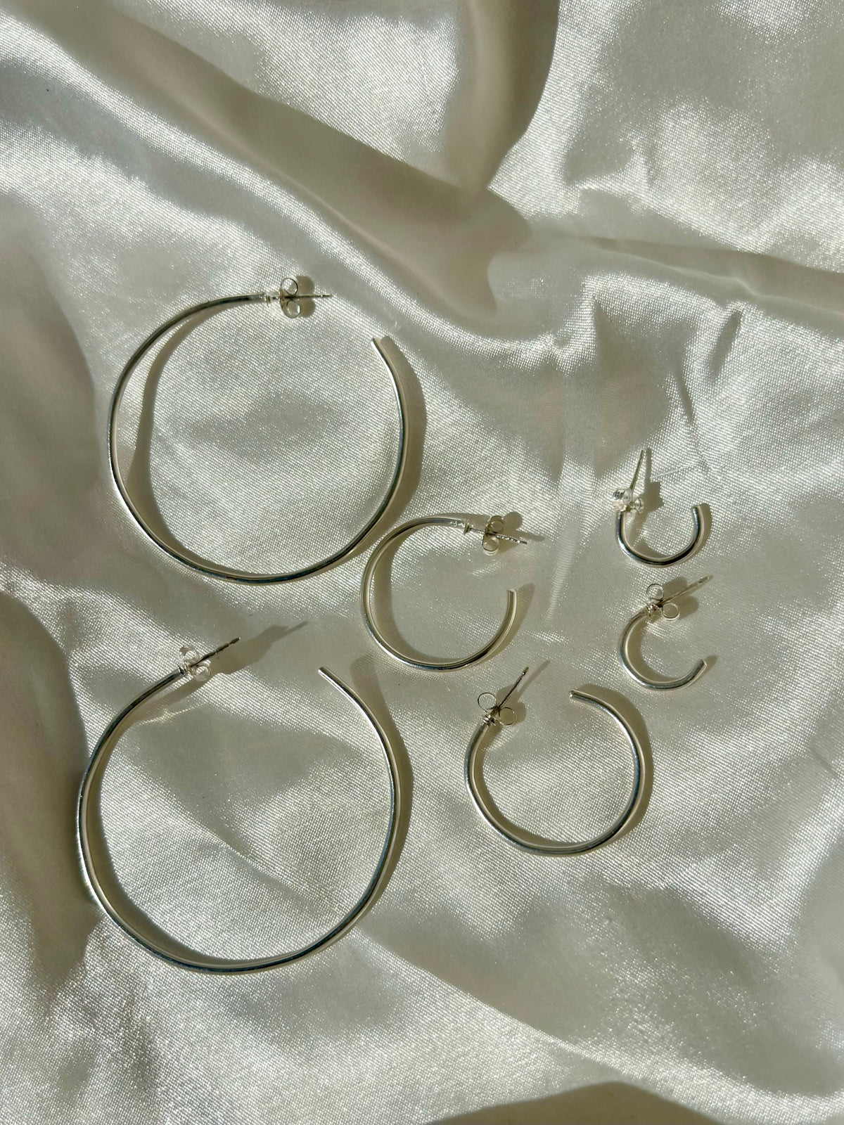 Medium Silver Hoop Earrings
