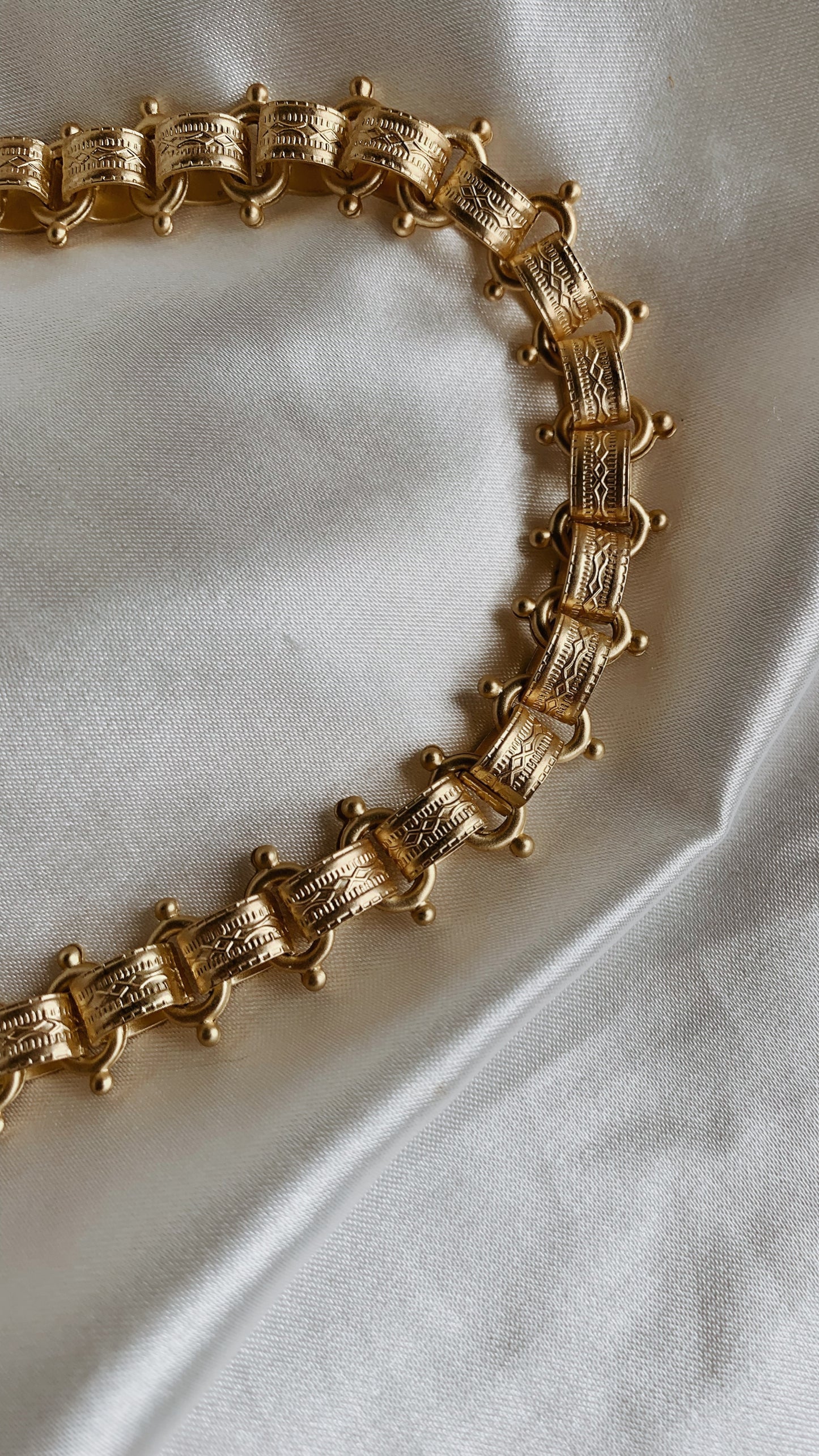 Vintage-Style Chunky Chainlink Necklace – Antique Silver Plated Brass