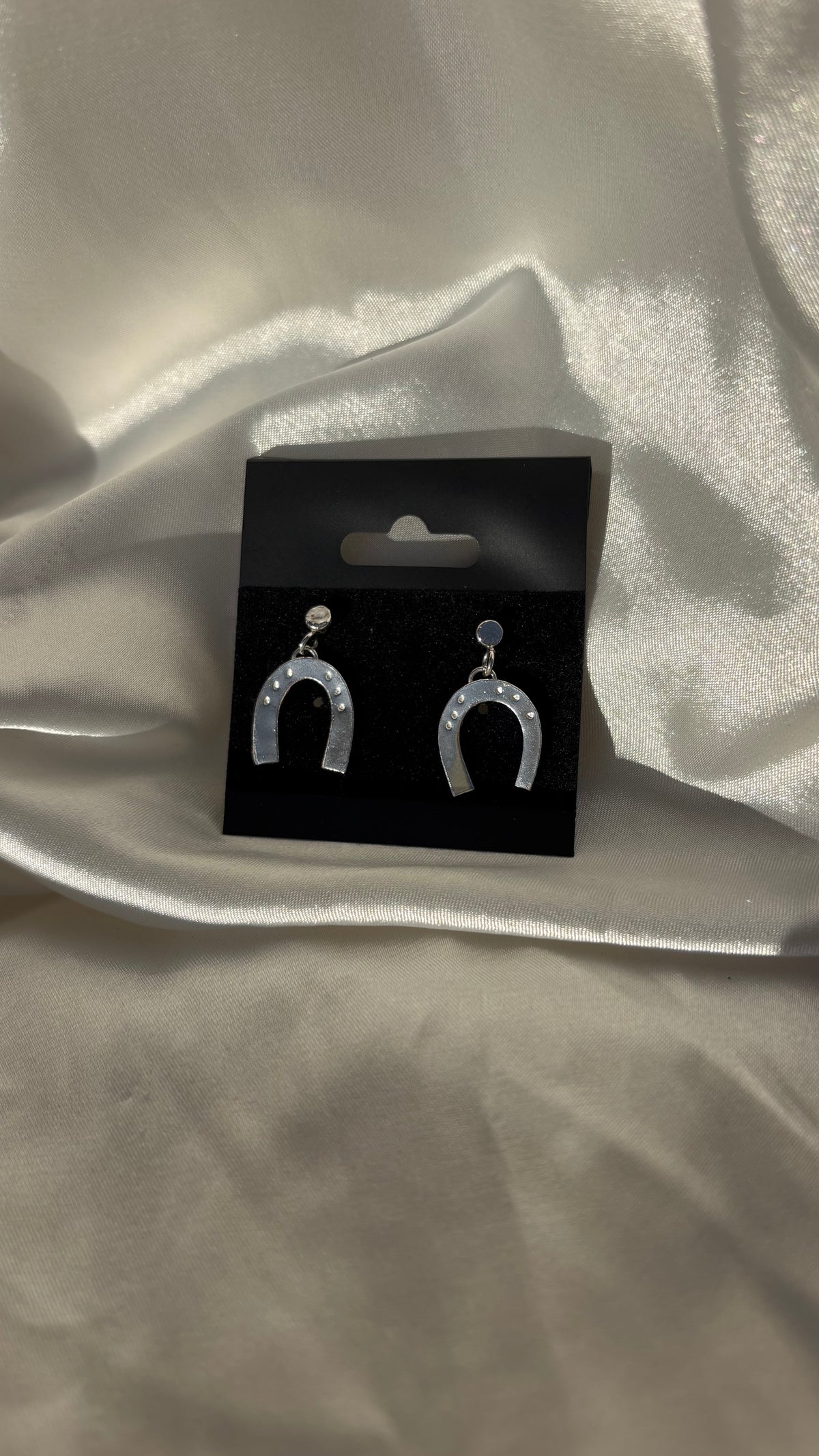 Stud and Horseshoe Drop Earrings
