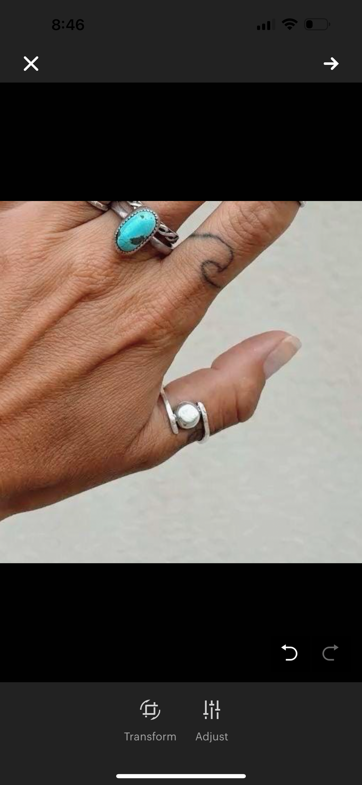 Handmade Turquoise Statement Ring, Size 10