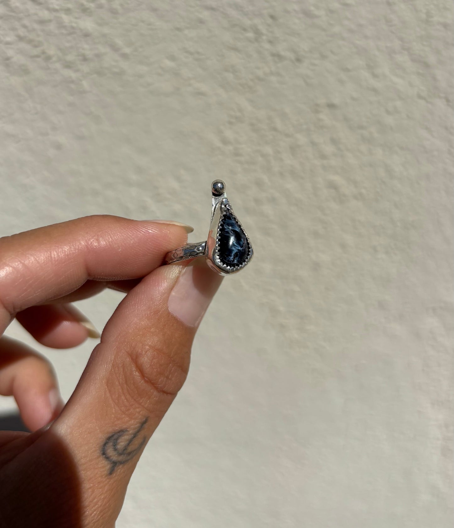 Pietersite Teardrop Ring