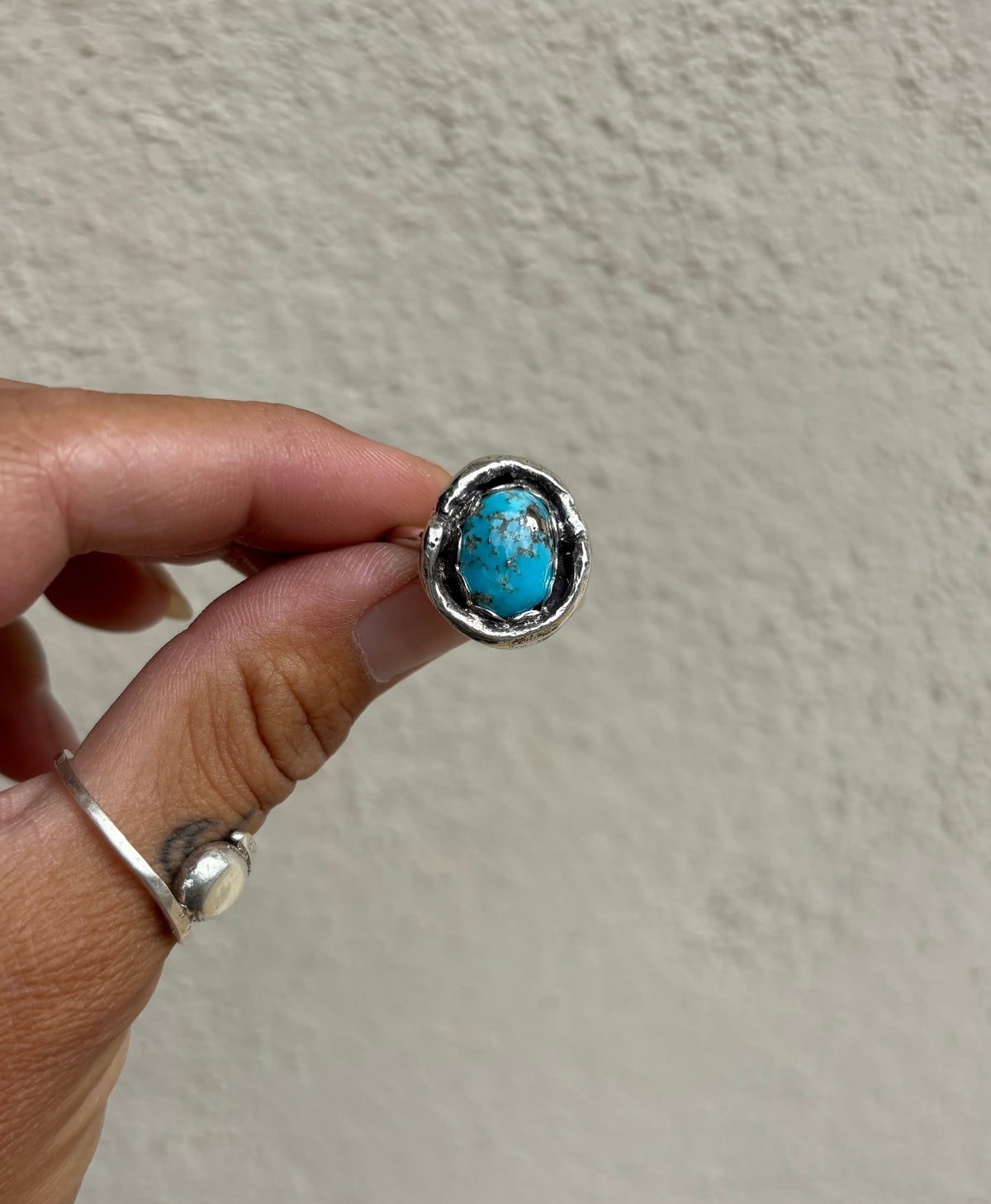 Turquoise and Pyrite Ring