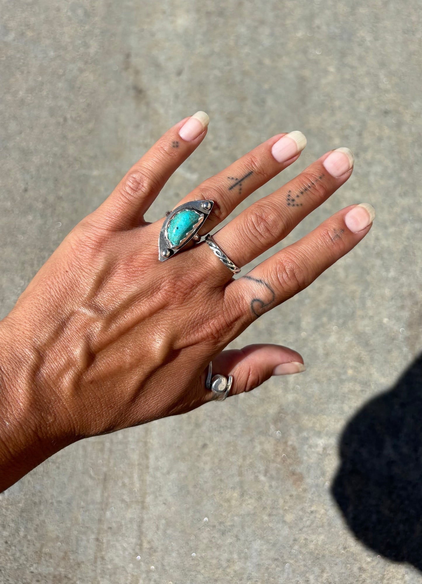 Turquoise Half Moon Ring