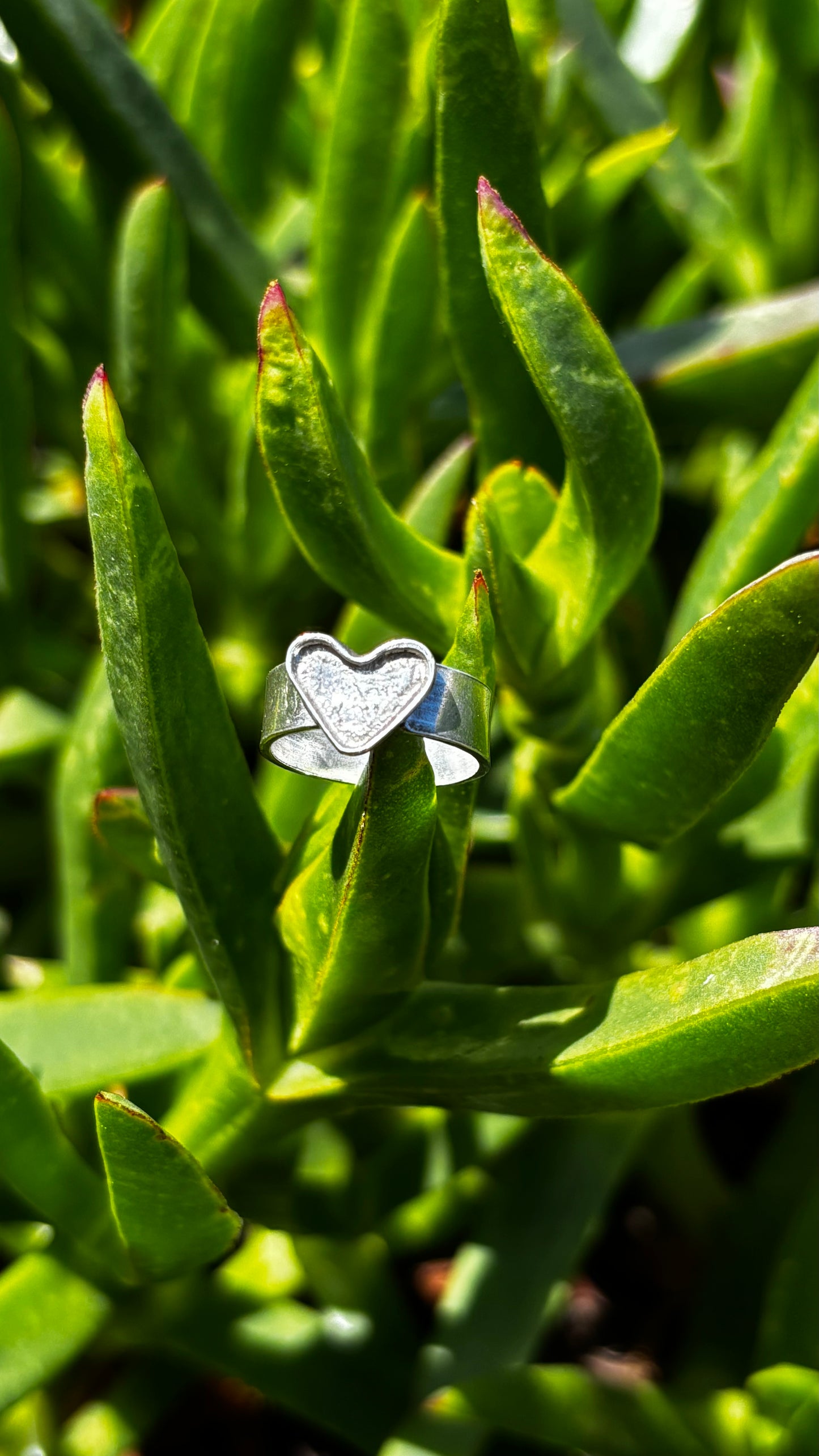 Silver Platter Heart Ring