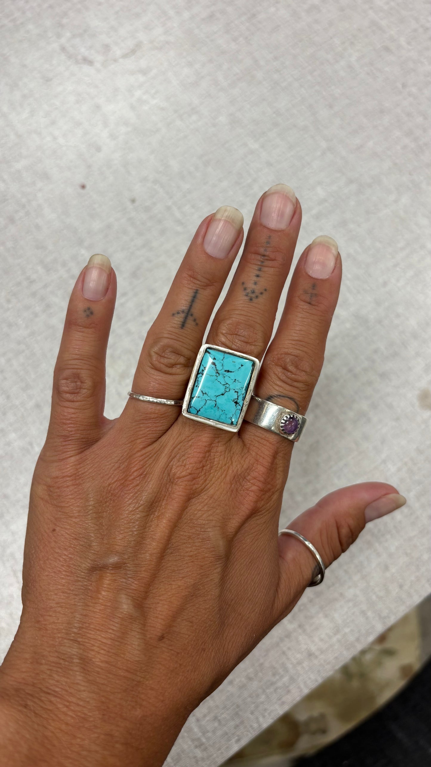 Matching Square Turquoise Stone Set – Ideal for Custom Jewelry (Pair)