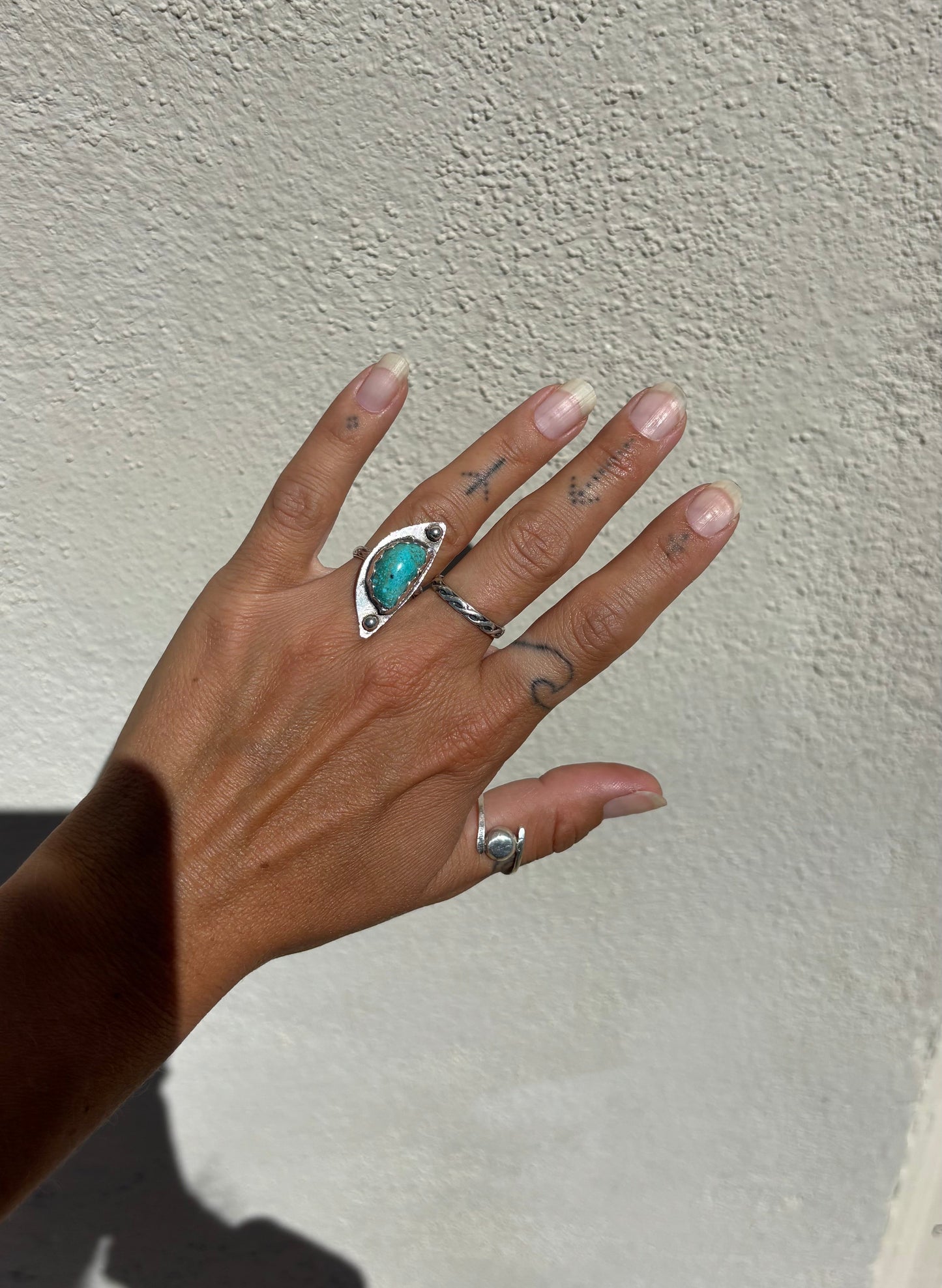 Turquoise Half Moon Ring