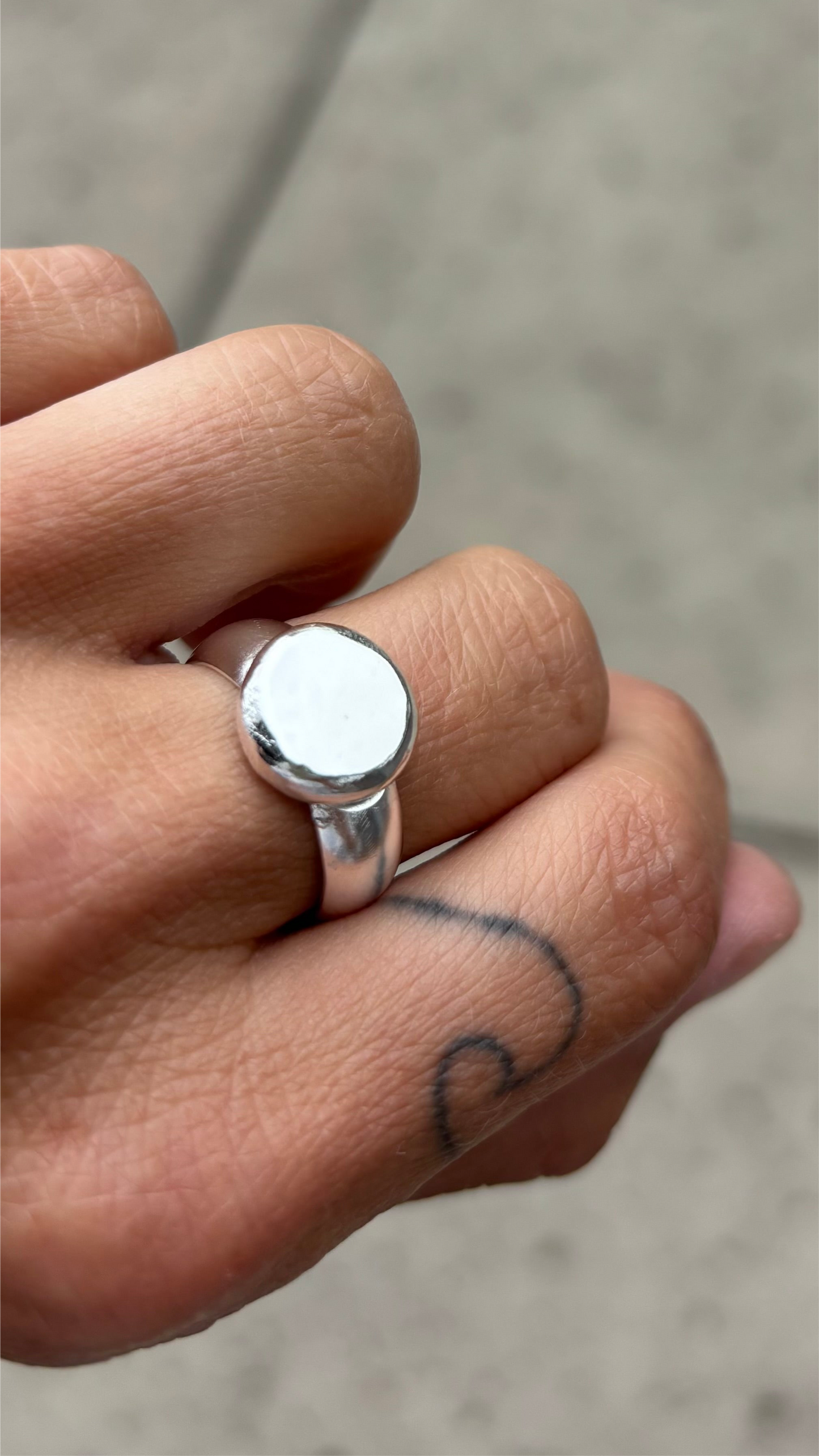 Sterling Silver Pebble Ring | Handmade Silver Ball Ring | Minimalist Stacking Ring | Organic Earthy Jewelry | Custom Size Available