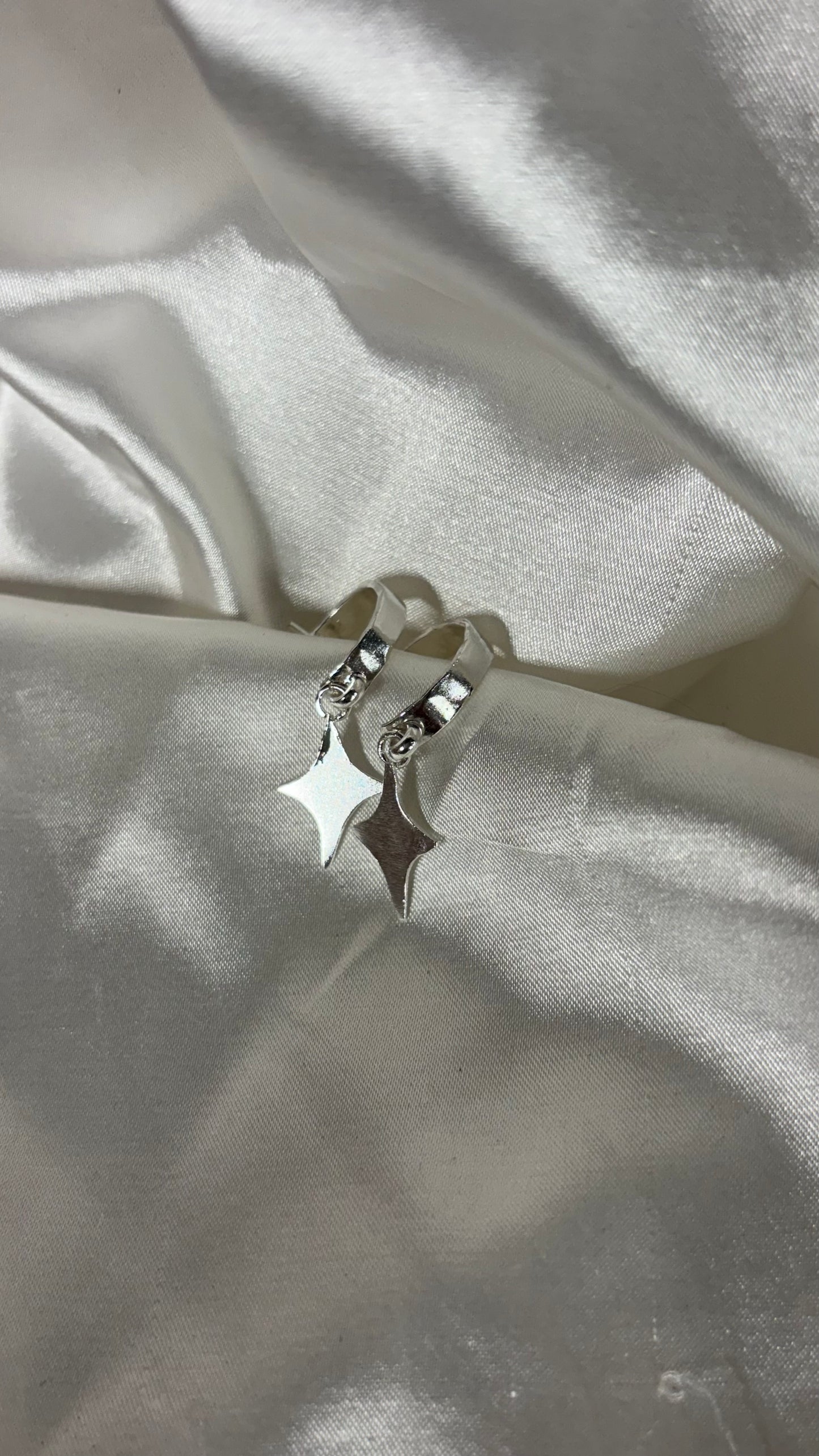 Star Drop Hoop Earrings