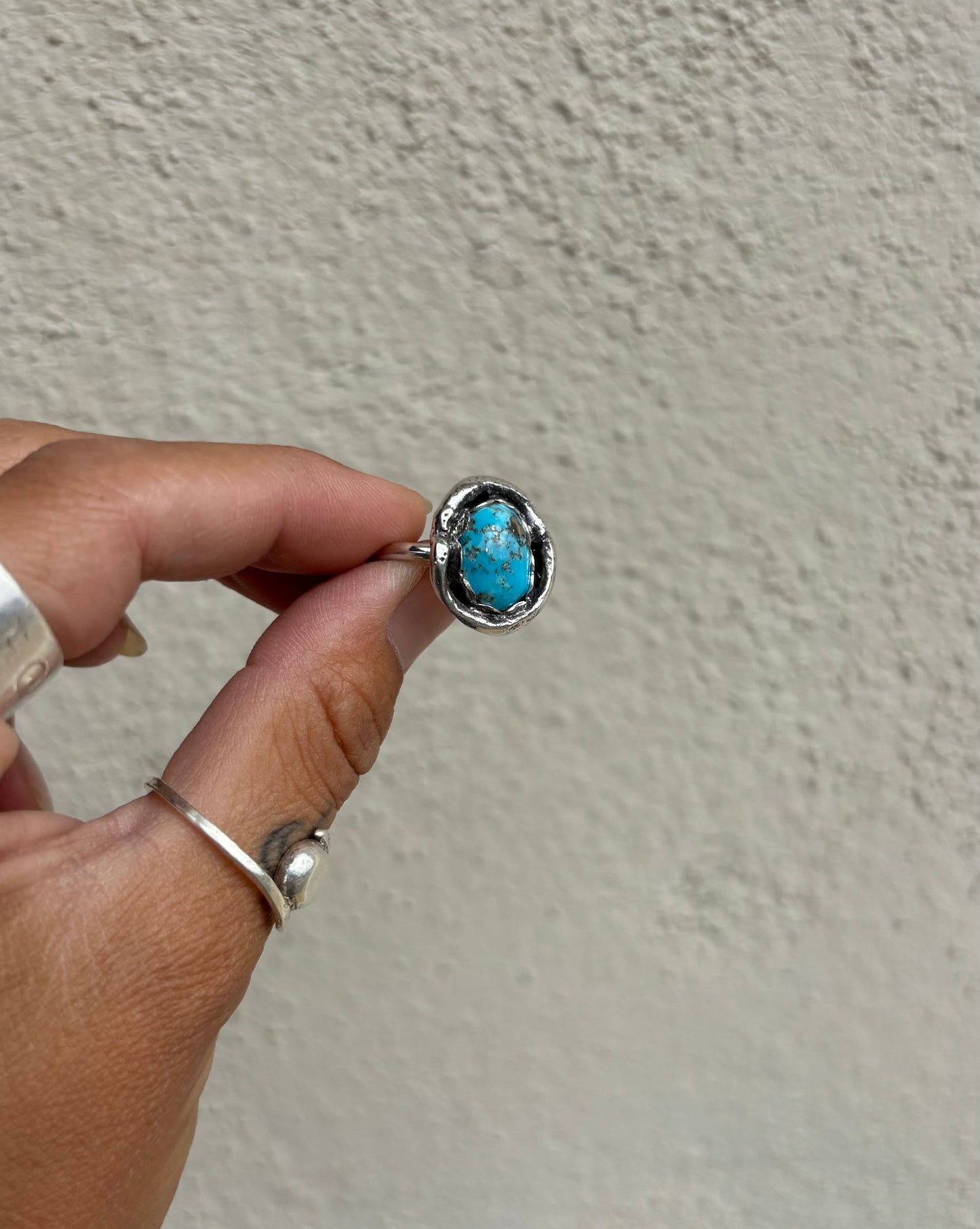 Turquoise and Pyrite Ring