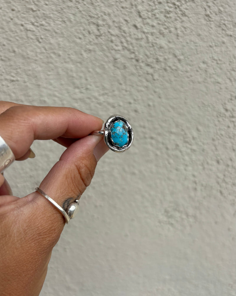 Turquoise and Pyrite Ring