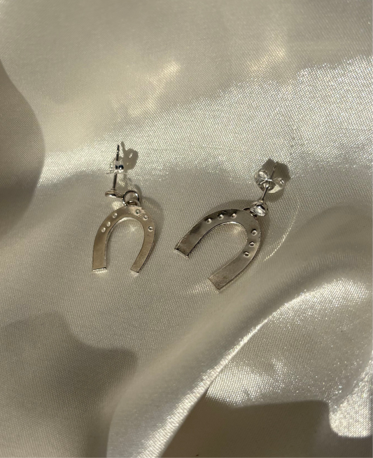 Stud and Horseshoe Drop Earrings