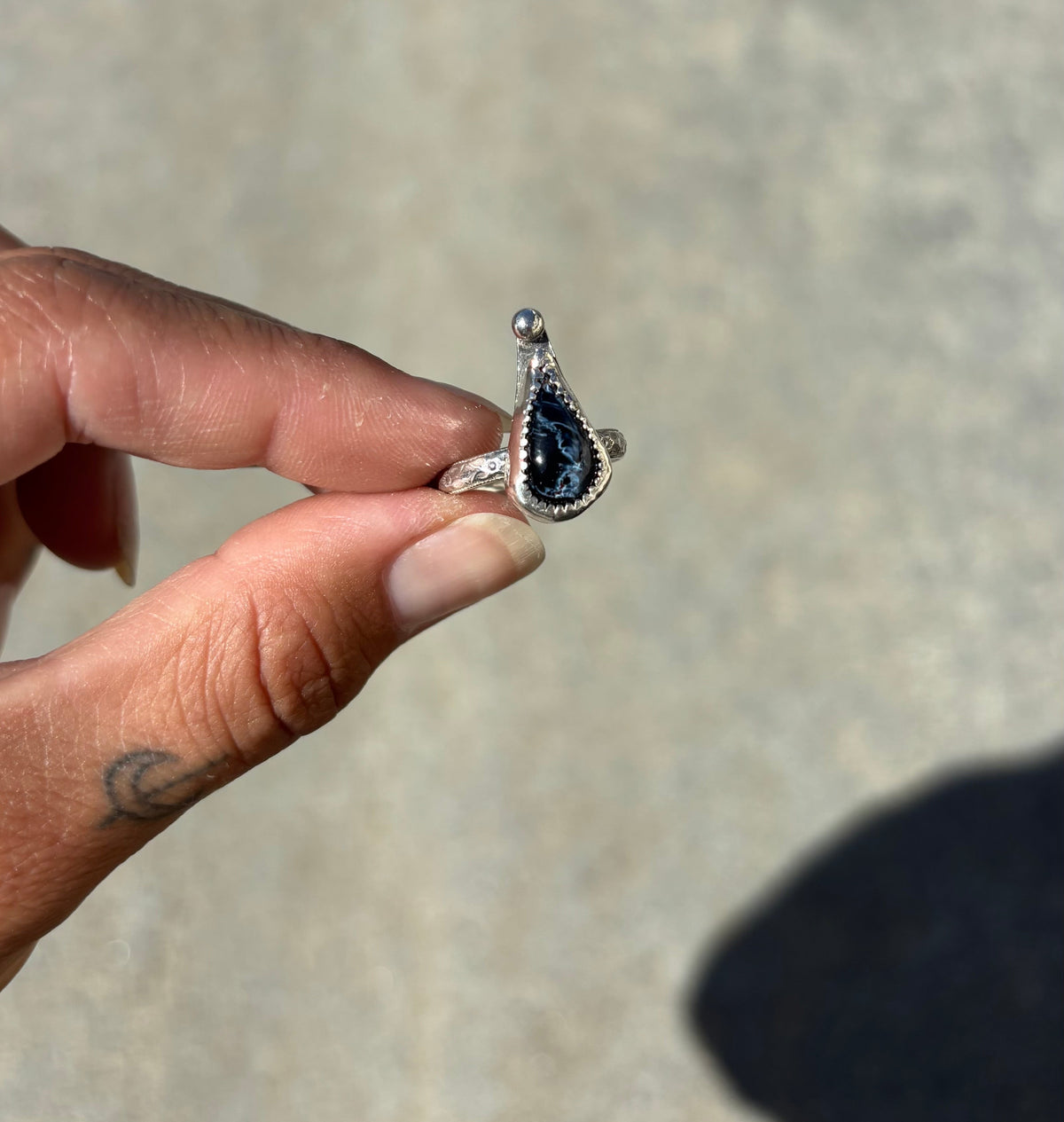 Pietersite Teardrop Ring