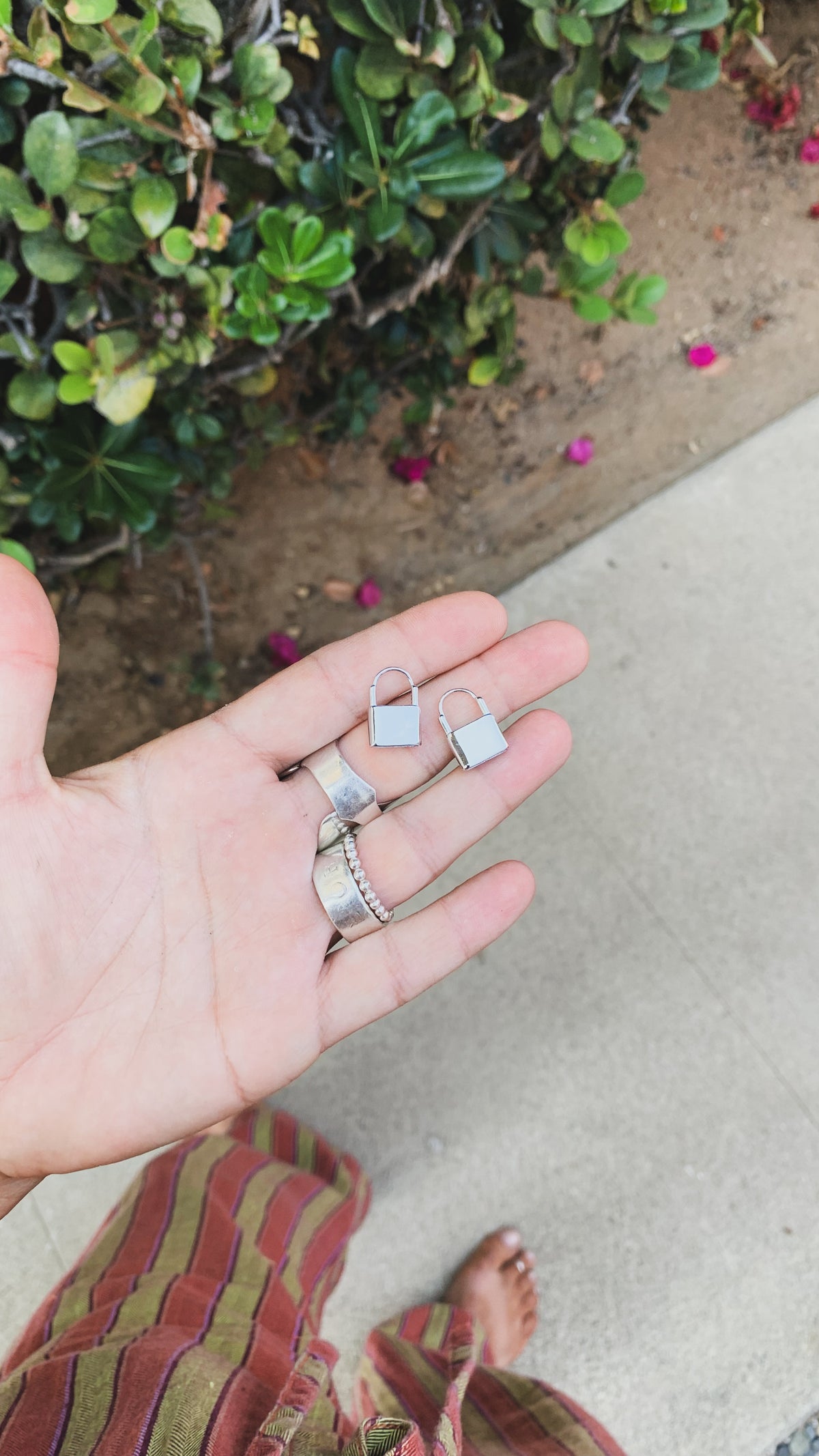 Dainty Lock Huggie Earrings