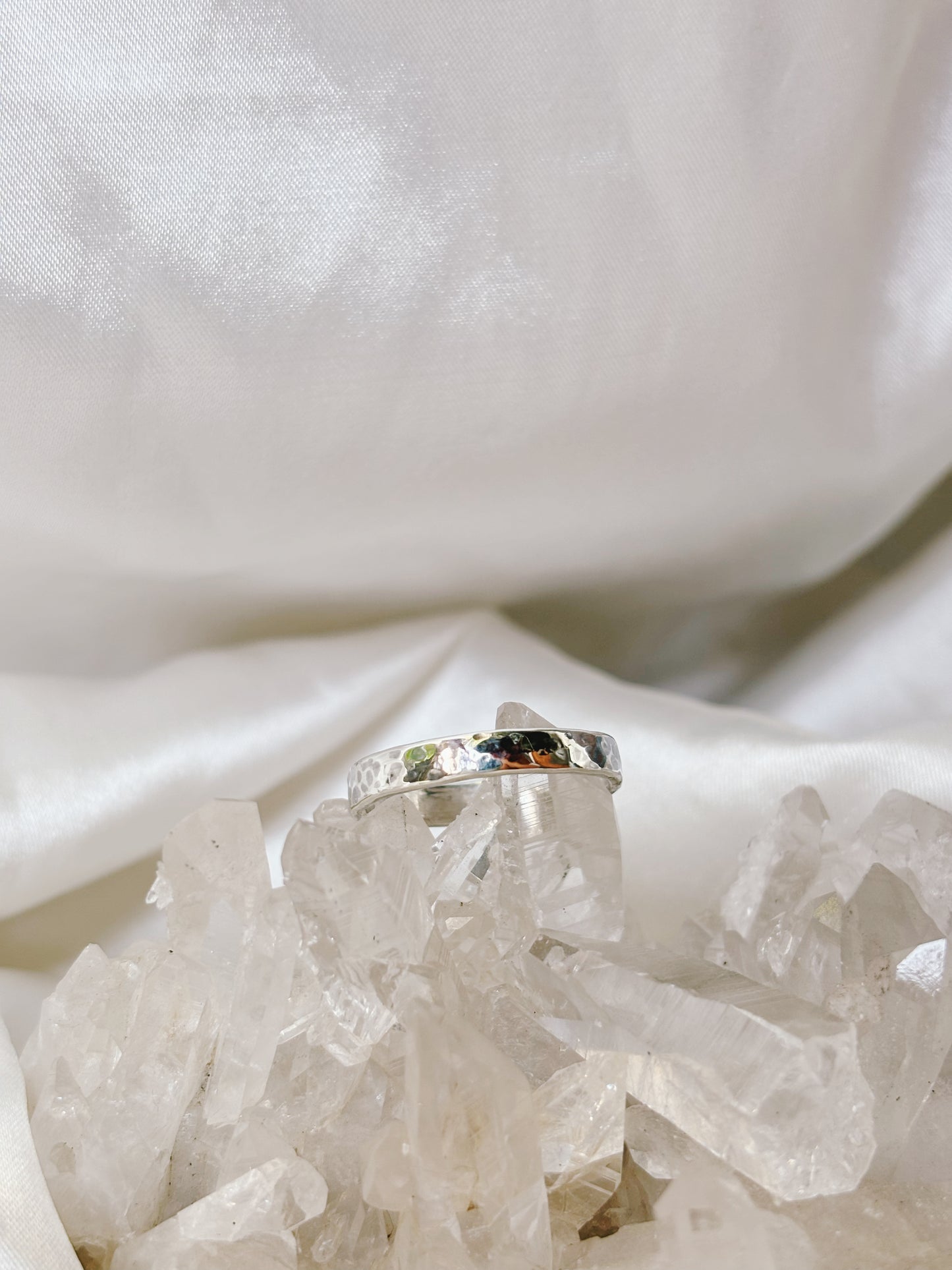 Hammered Silver Ring Band