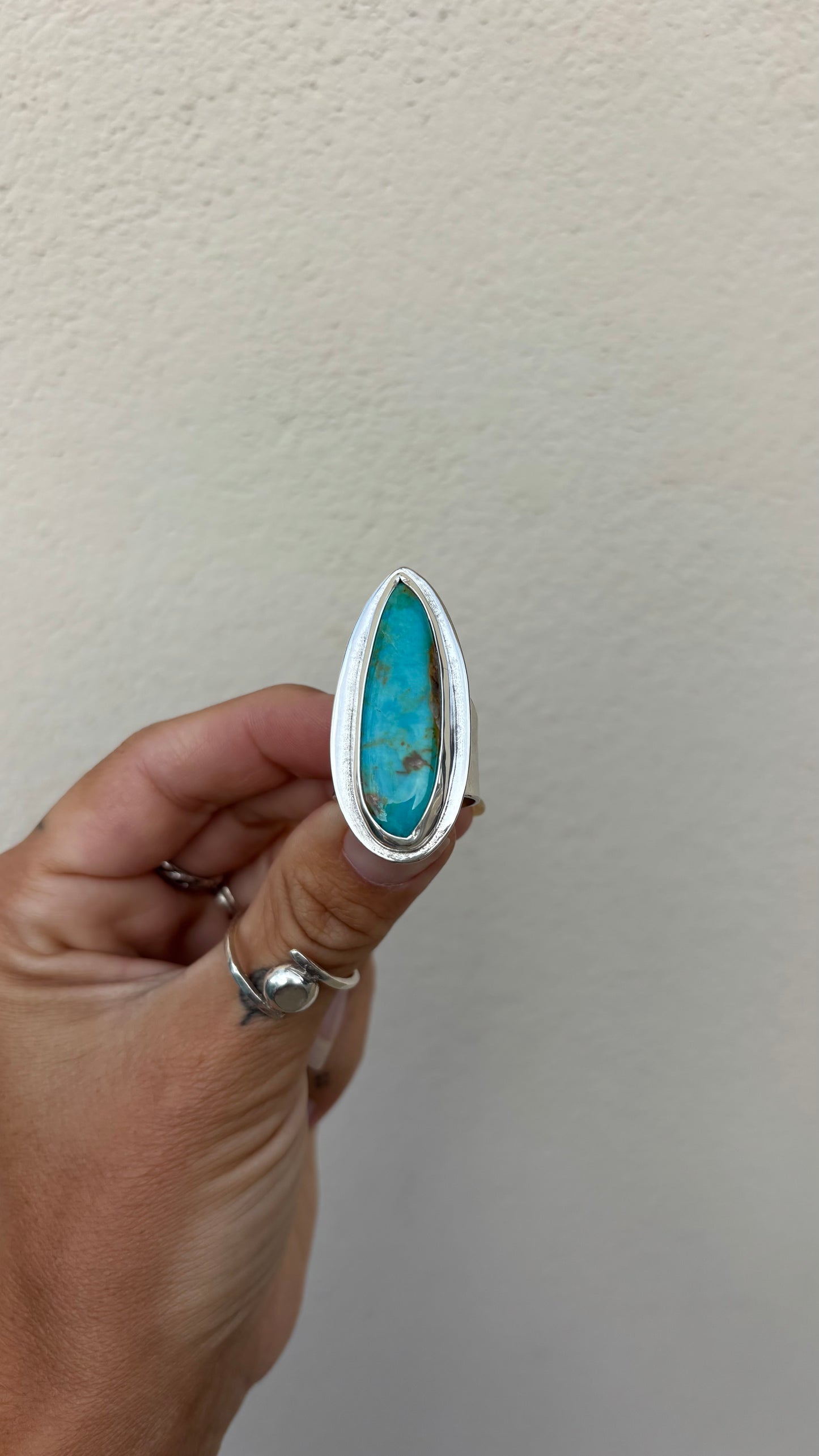 Turquoise Teardrop Ring - Large