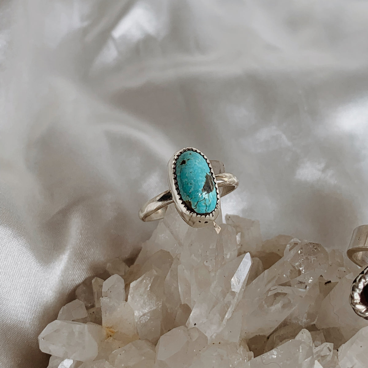 Handmade Turquoise Statement Ring, Size 10