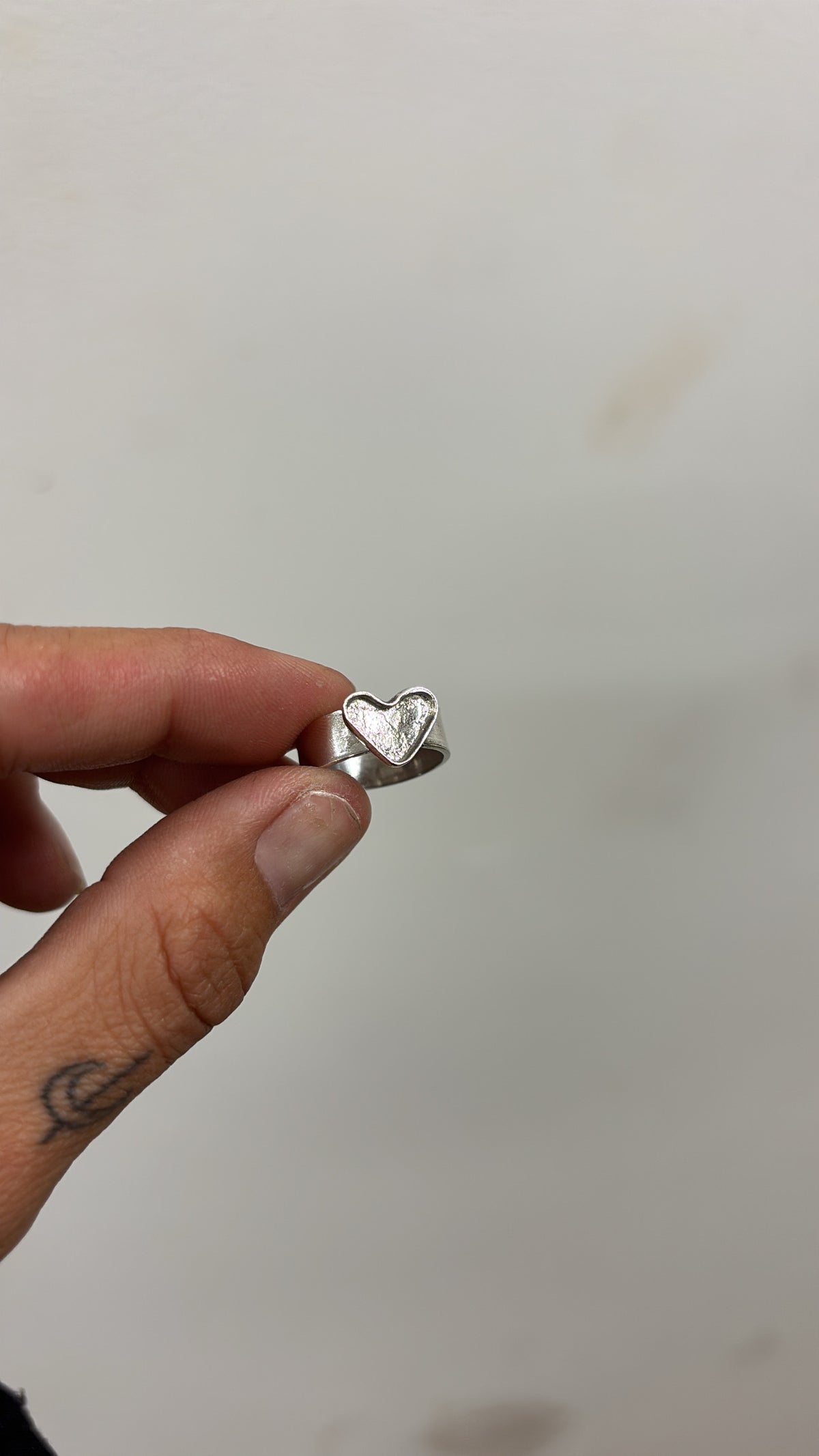 Silver Platter Heart Ring