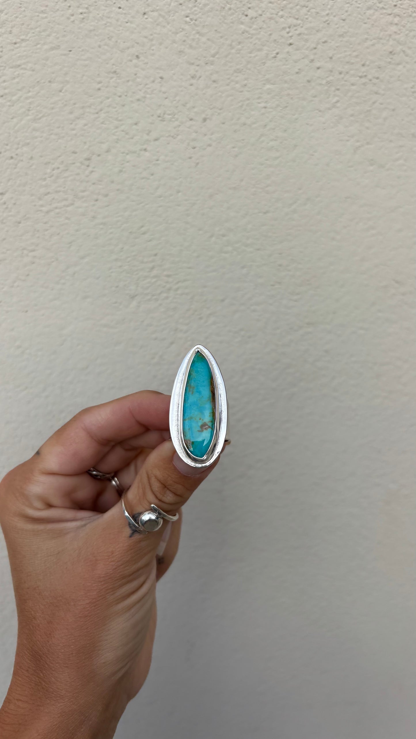 Turquoise Teardrop Ring - Large