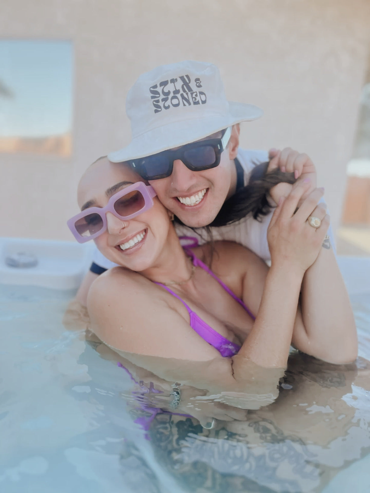 Stix and Stoned Life of The Party White Bucket Hat | Summer Style & Fun Vibes |Embroidered Terry Cloth Bucket Hat