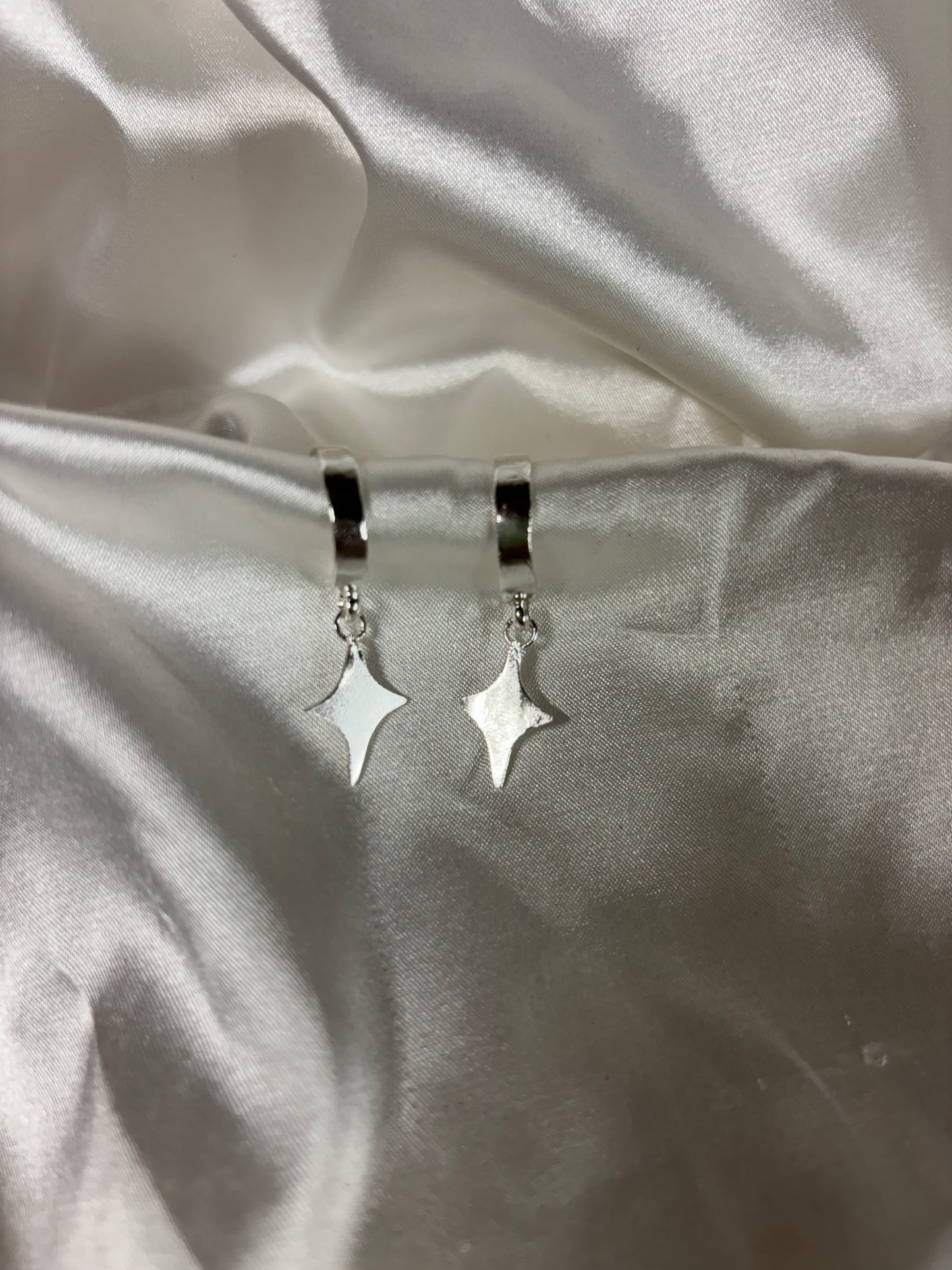 Star Drop Hoop Earrings