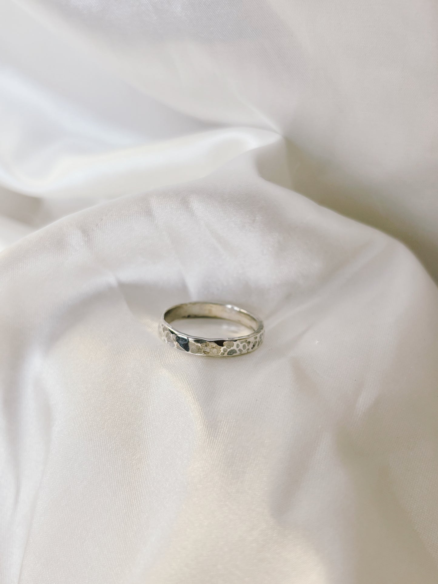 Hammered Silver Ring Band