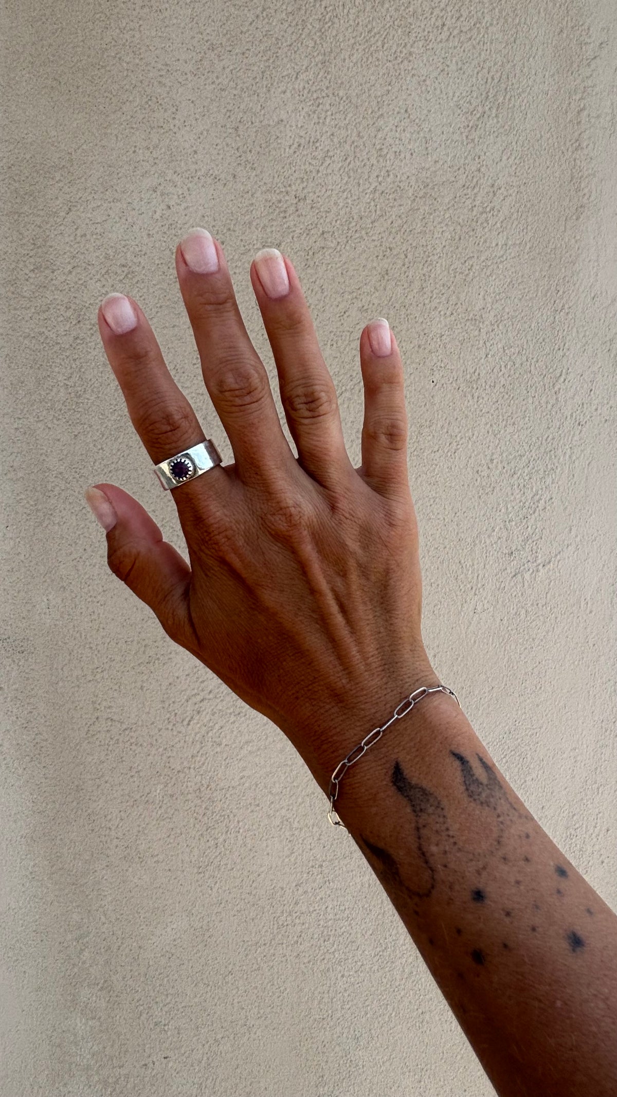 Thick Silver Amethyst Crown Statement Ring - The Ride or Die