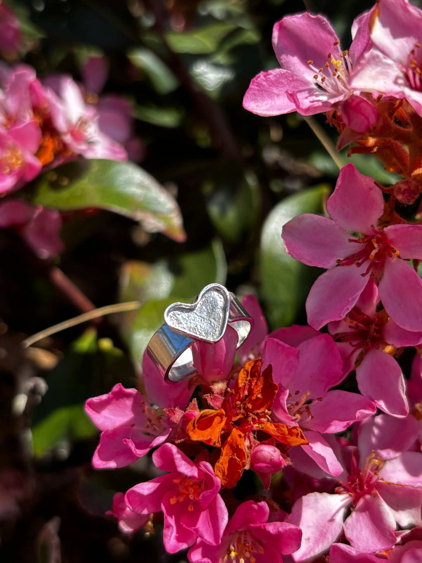 Silver Platter Heart Ring