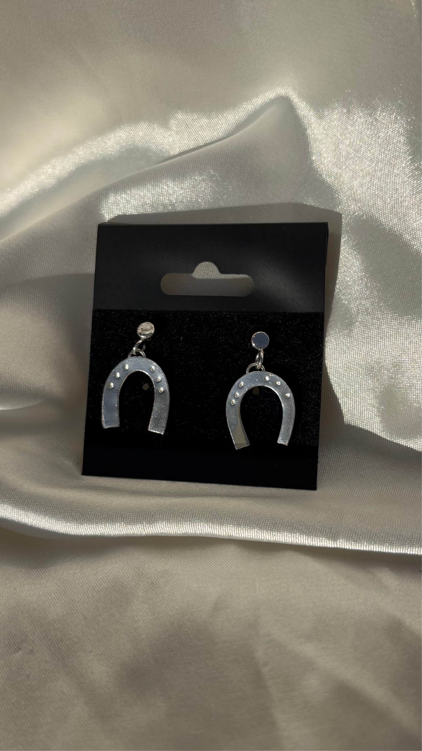 Stud and Horseshoe Drop Earrings