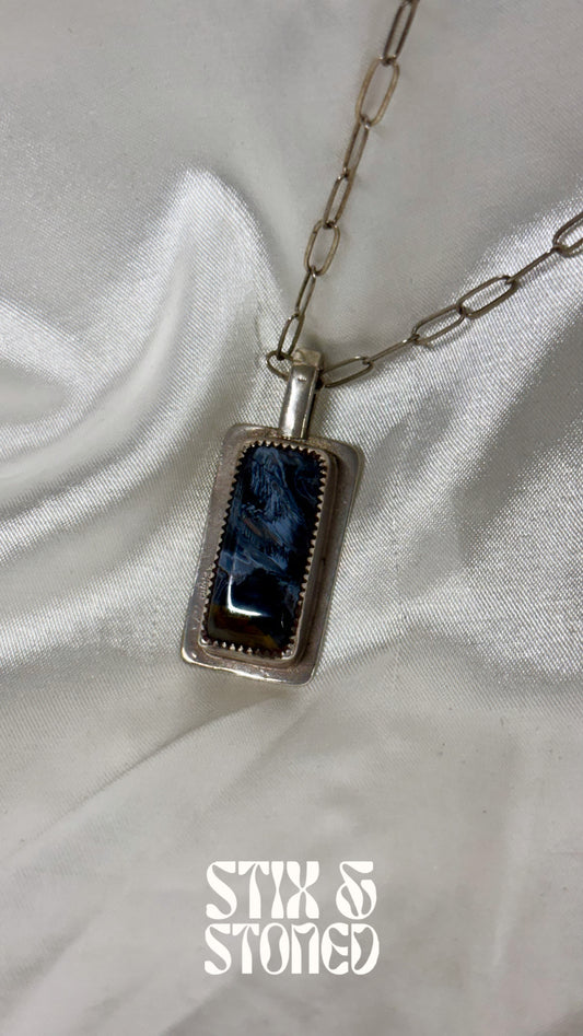 Pietersite Pendant On Silver Chain